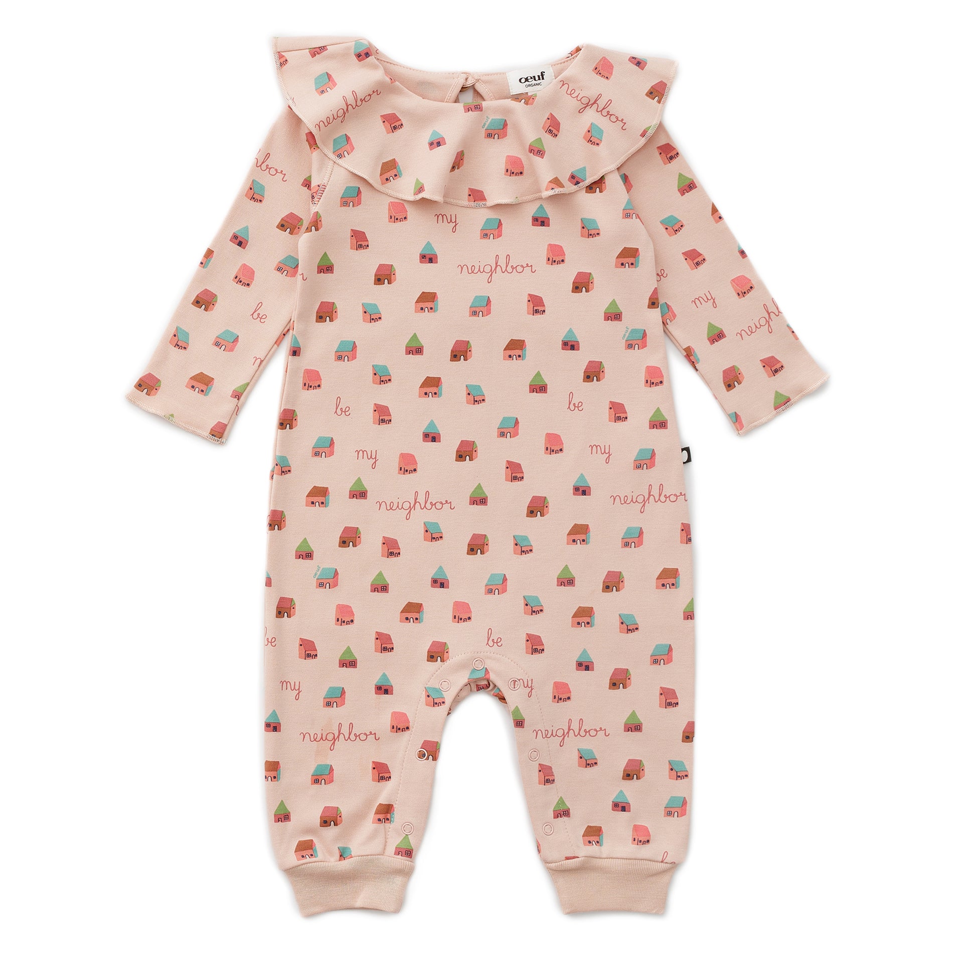 Baby Girls Pink Ruffle Cotton Babysuit