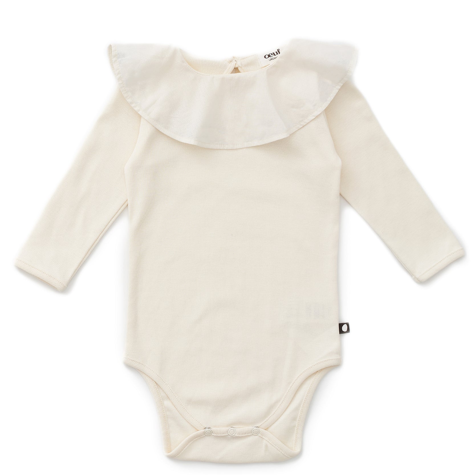Baby Girls White Ruffle Cotton Babysuit