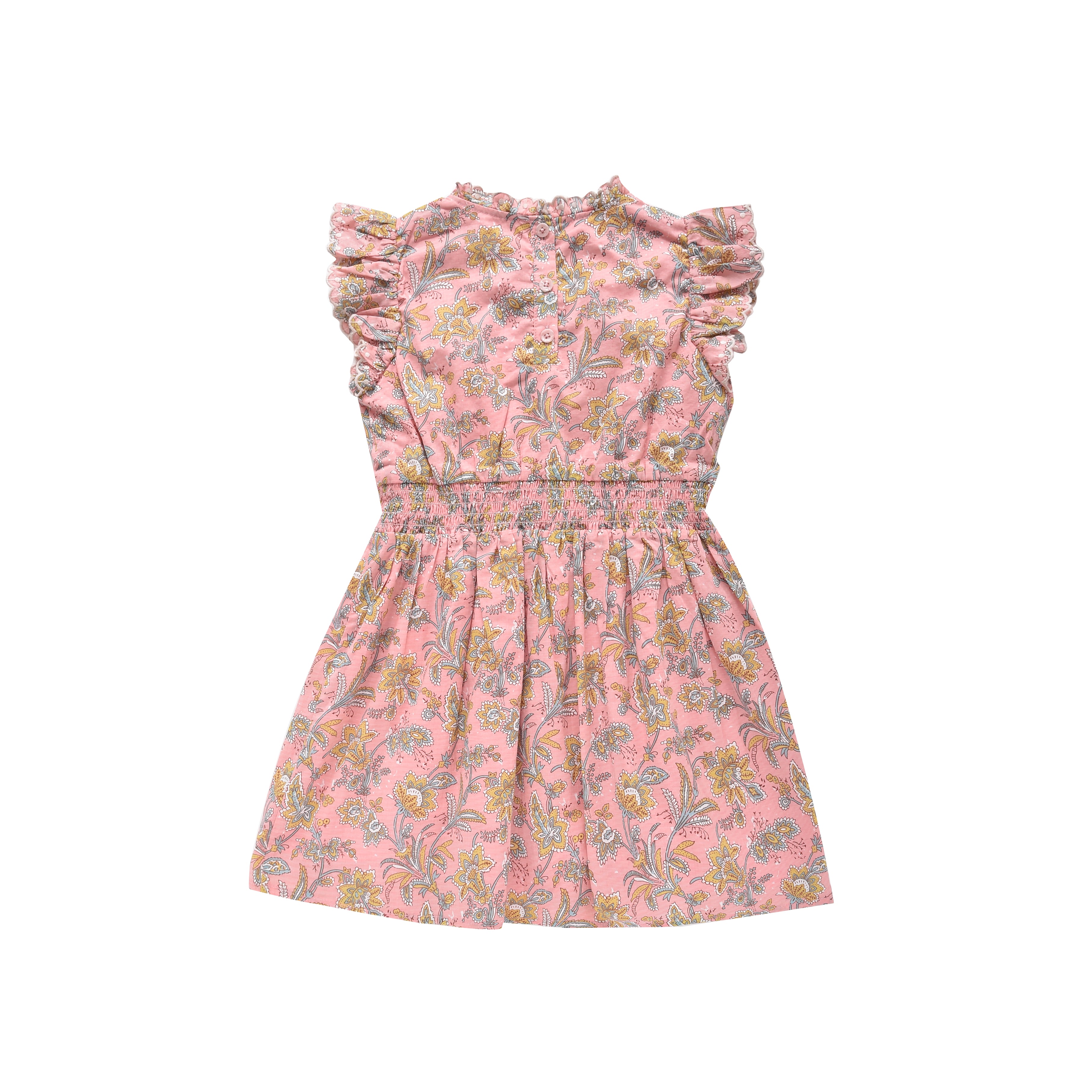 Girls Pink Floral Cotton Dress