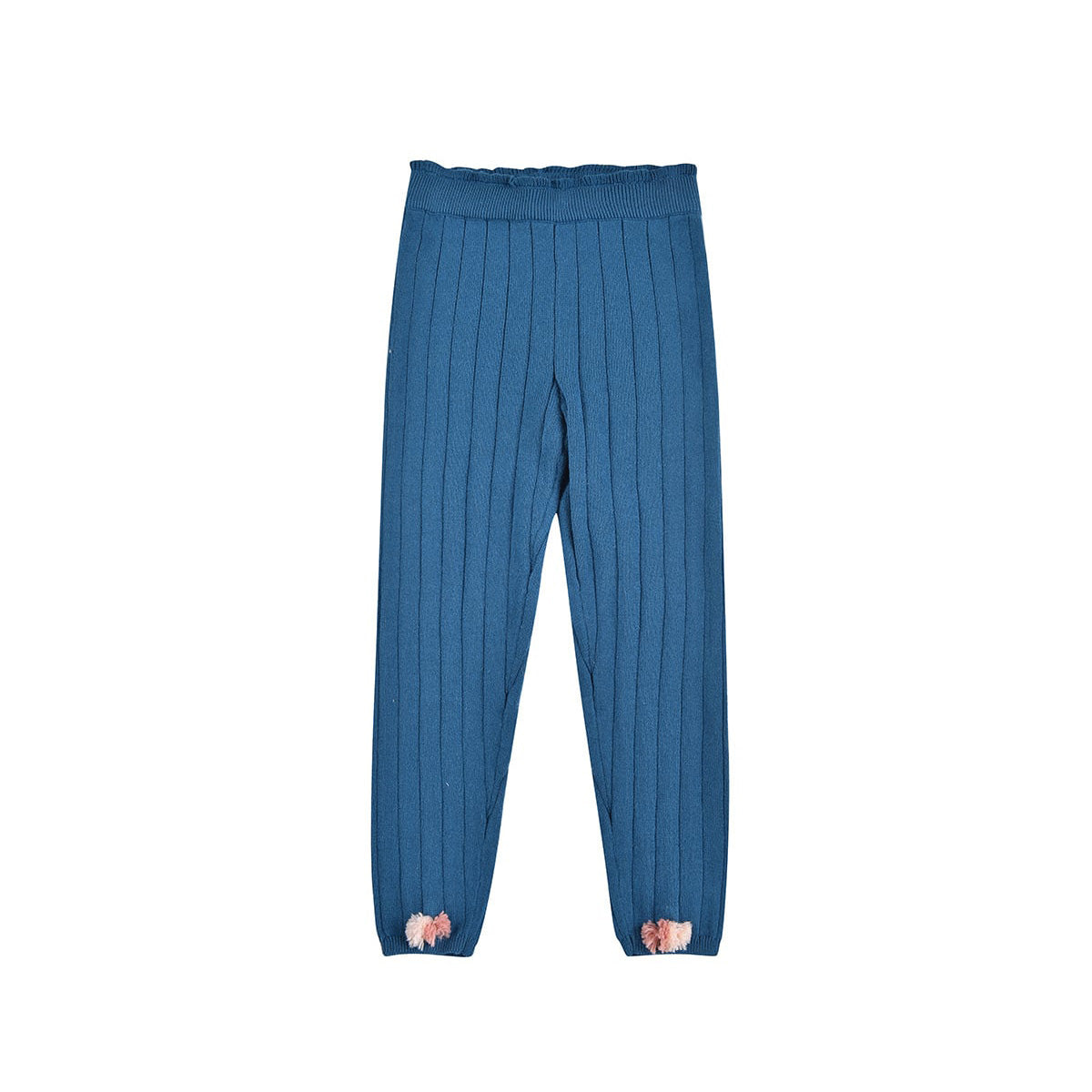 Girls Blue Cotton Leggings