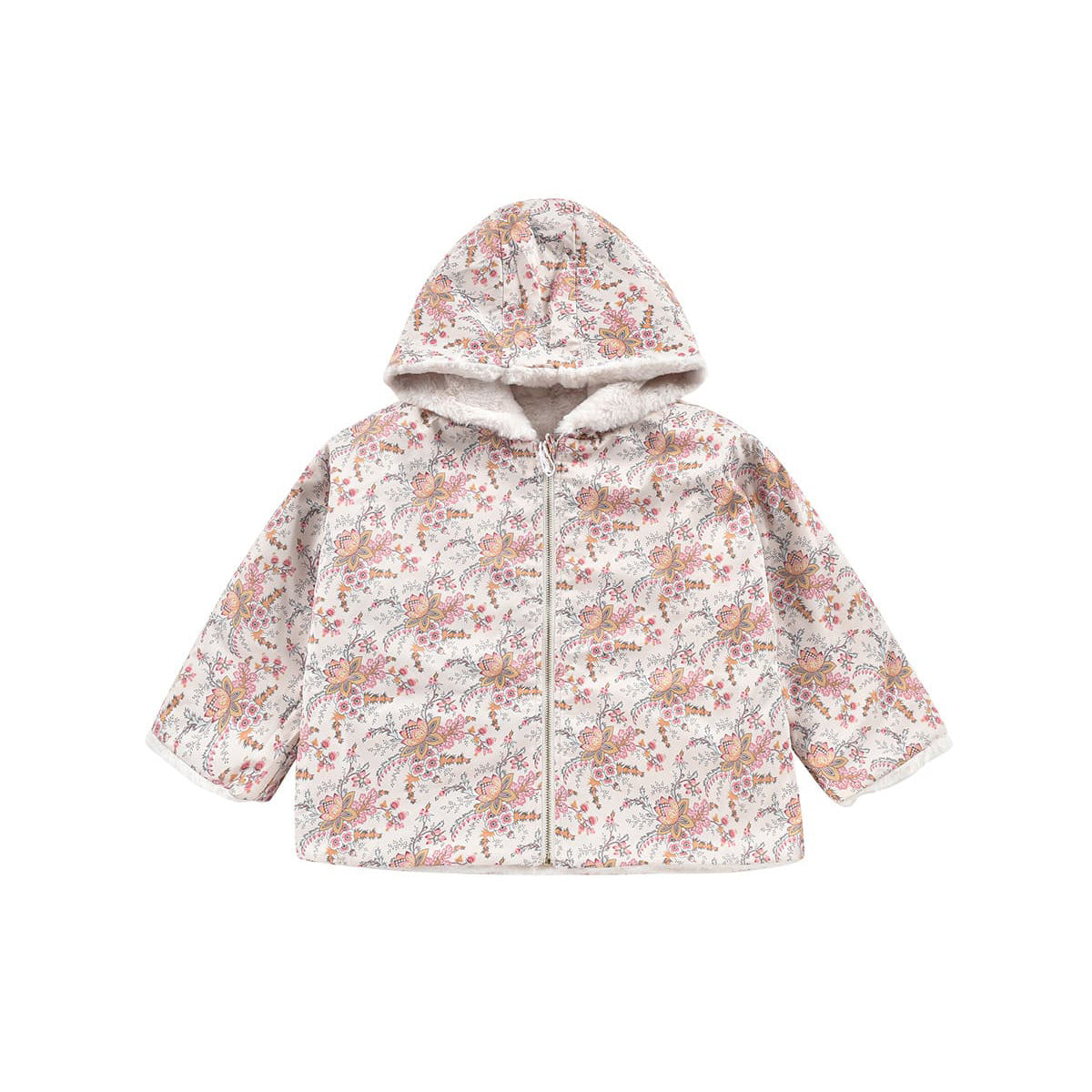 Girls White Reversible Coat