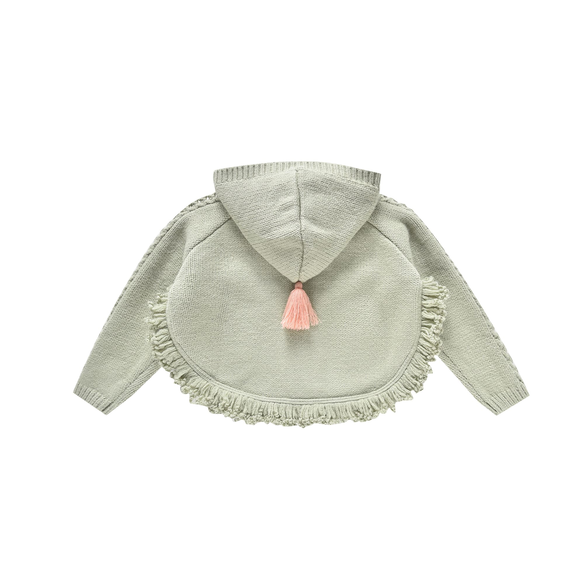 Girls Light Green Wool Knit Cape