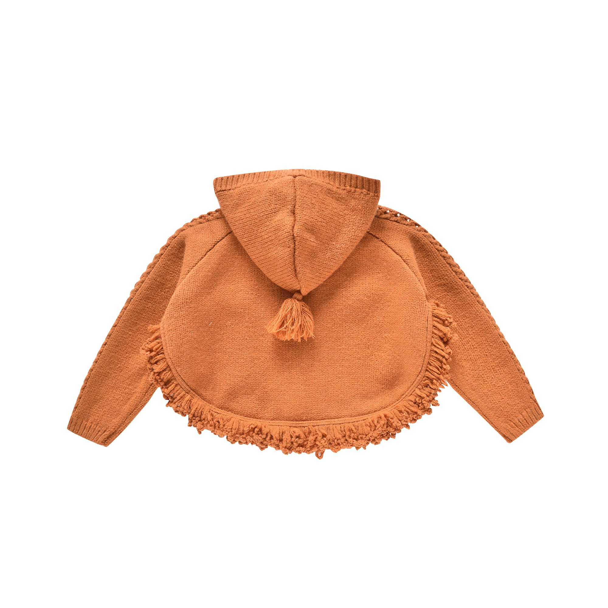 Girls Caramel Wool Knit Cape