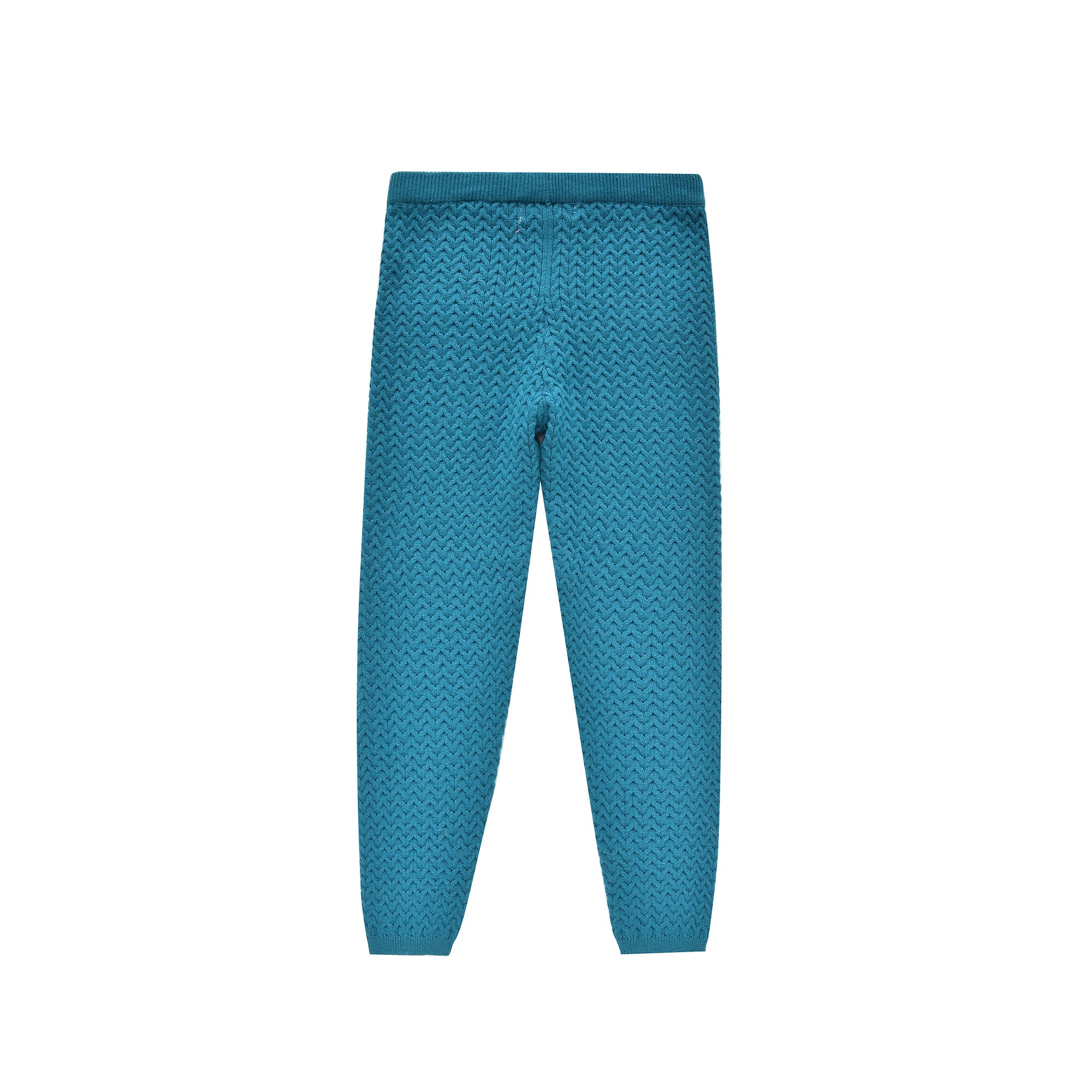 Girls Blue Knit Leggings