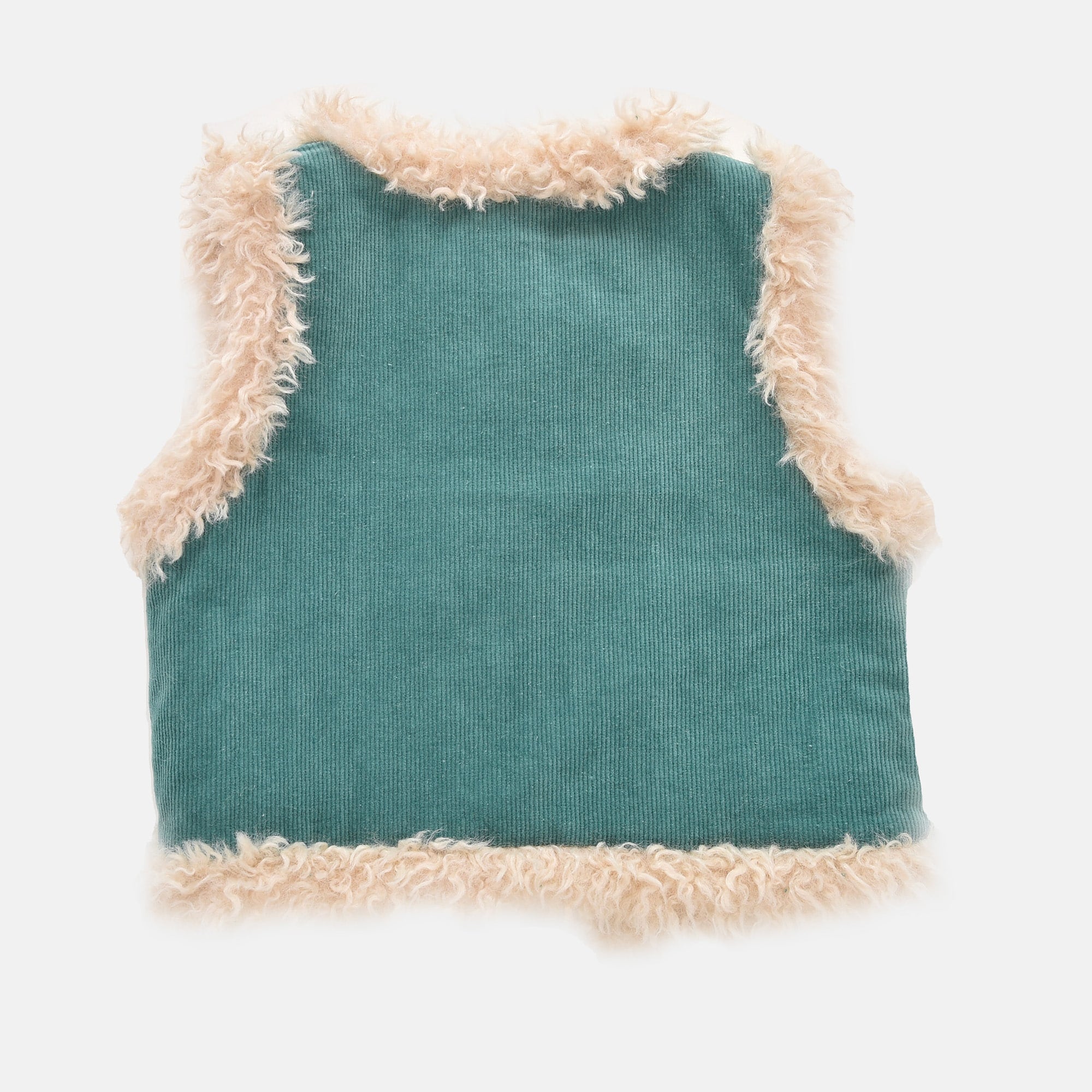 Girls Green Corduroy Reversible Gilet