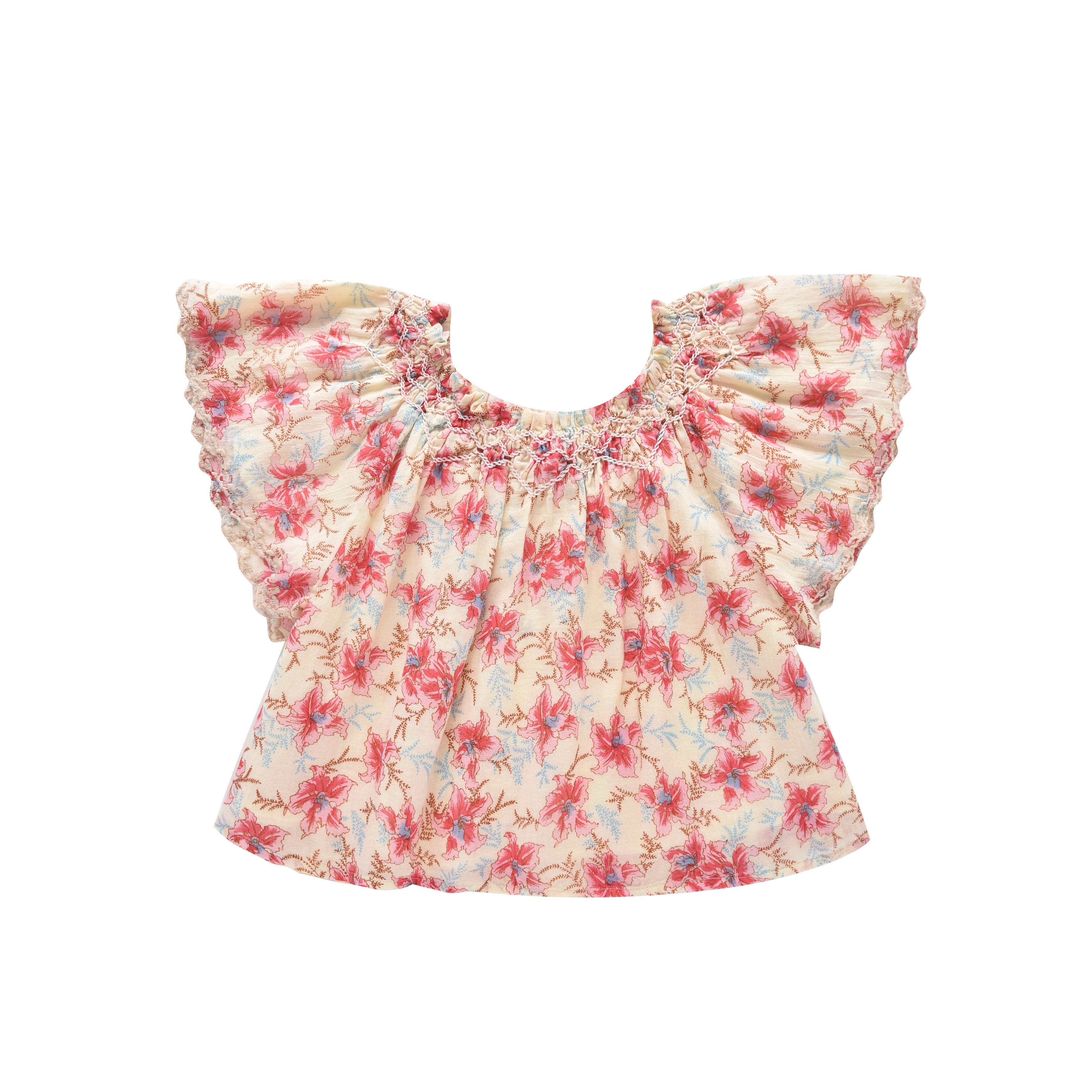 Girls Pink Floral Cotton Dress