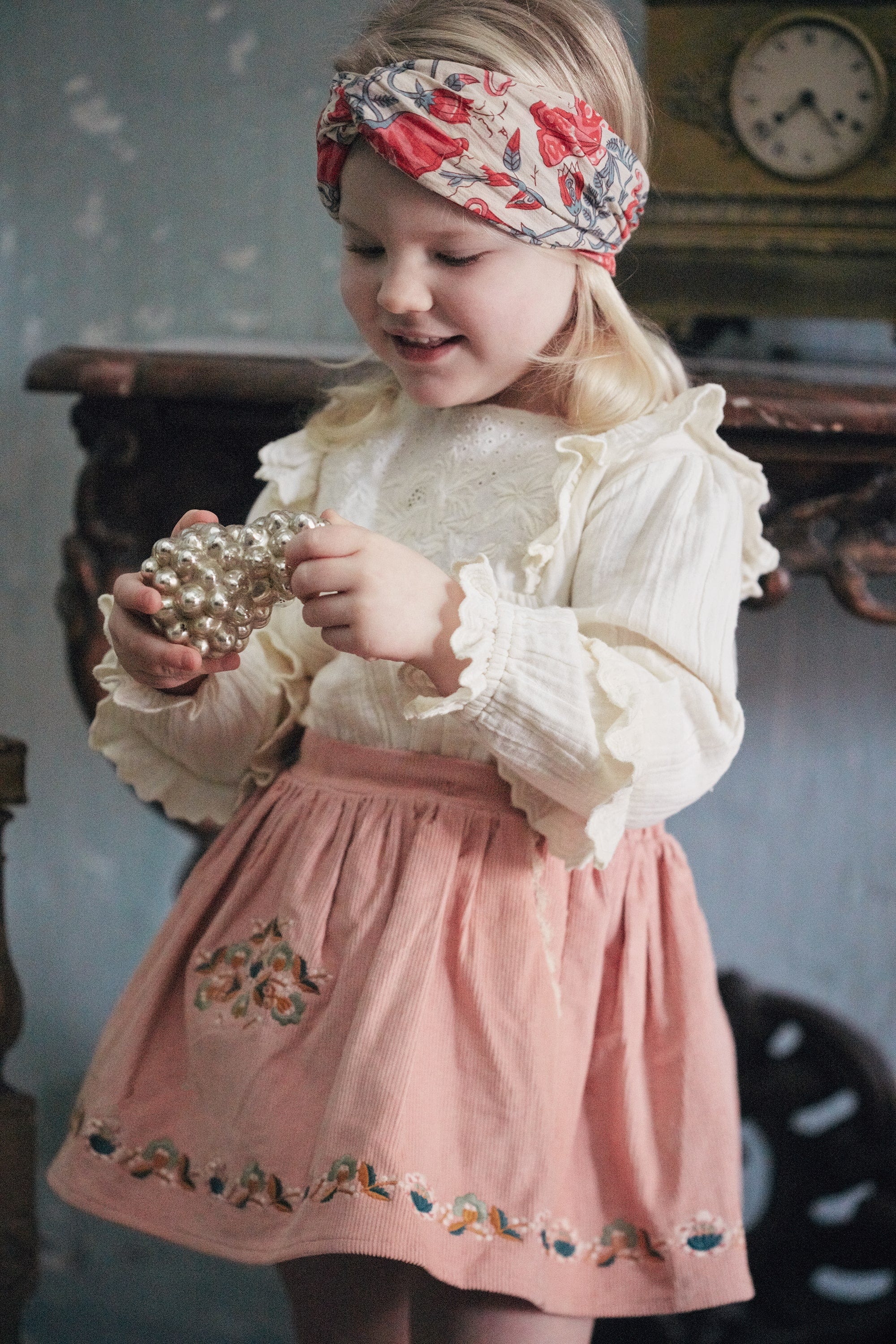Girls White Ruffled Cotton Shirt