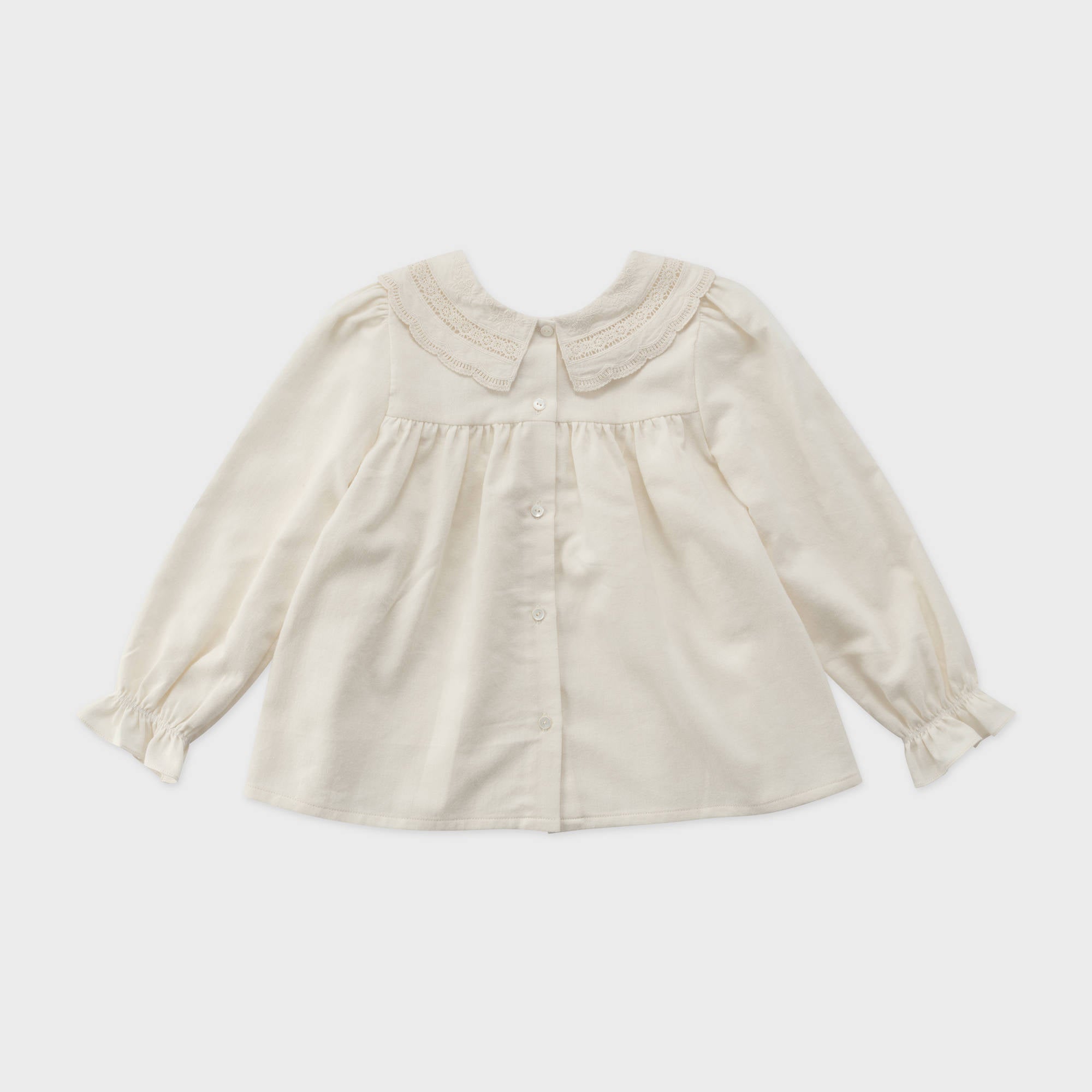 Girls White Lace Collar Cotton Shirt