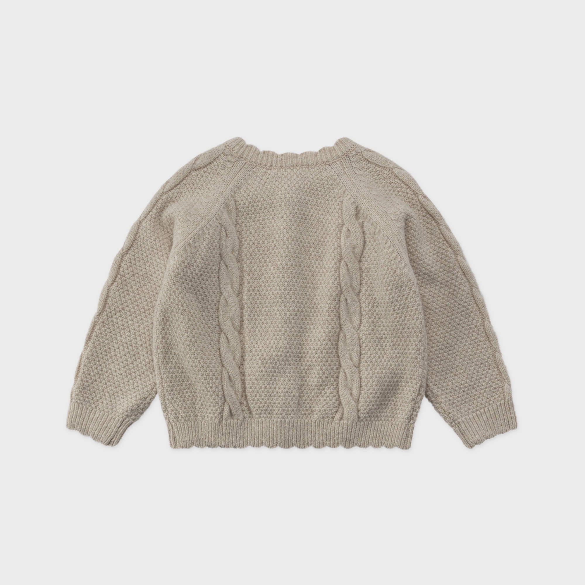 Girls Beige Wool Cardigan