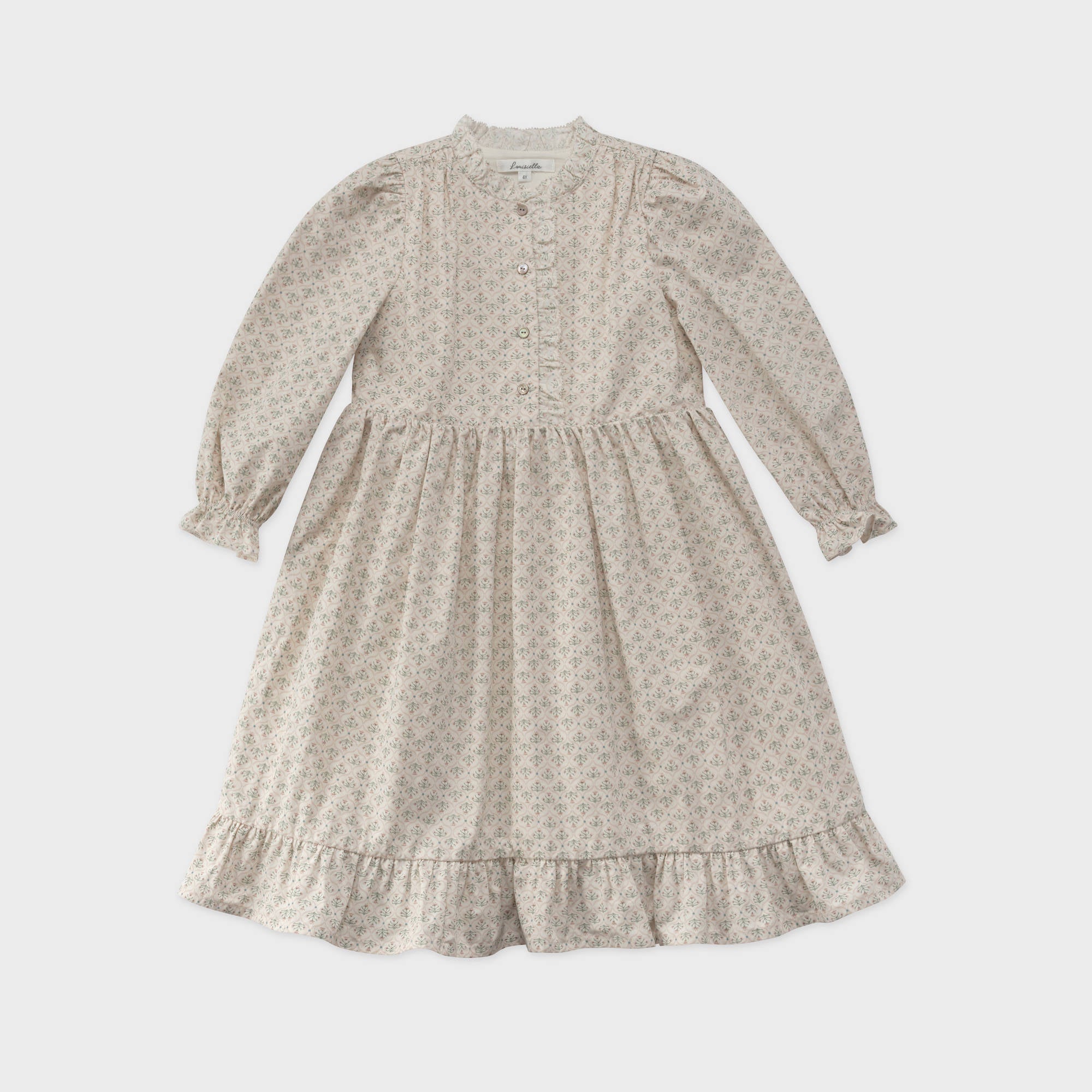 Girls Light Pink Floral Cotton Dress