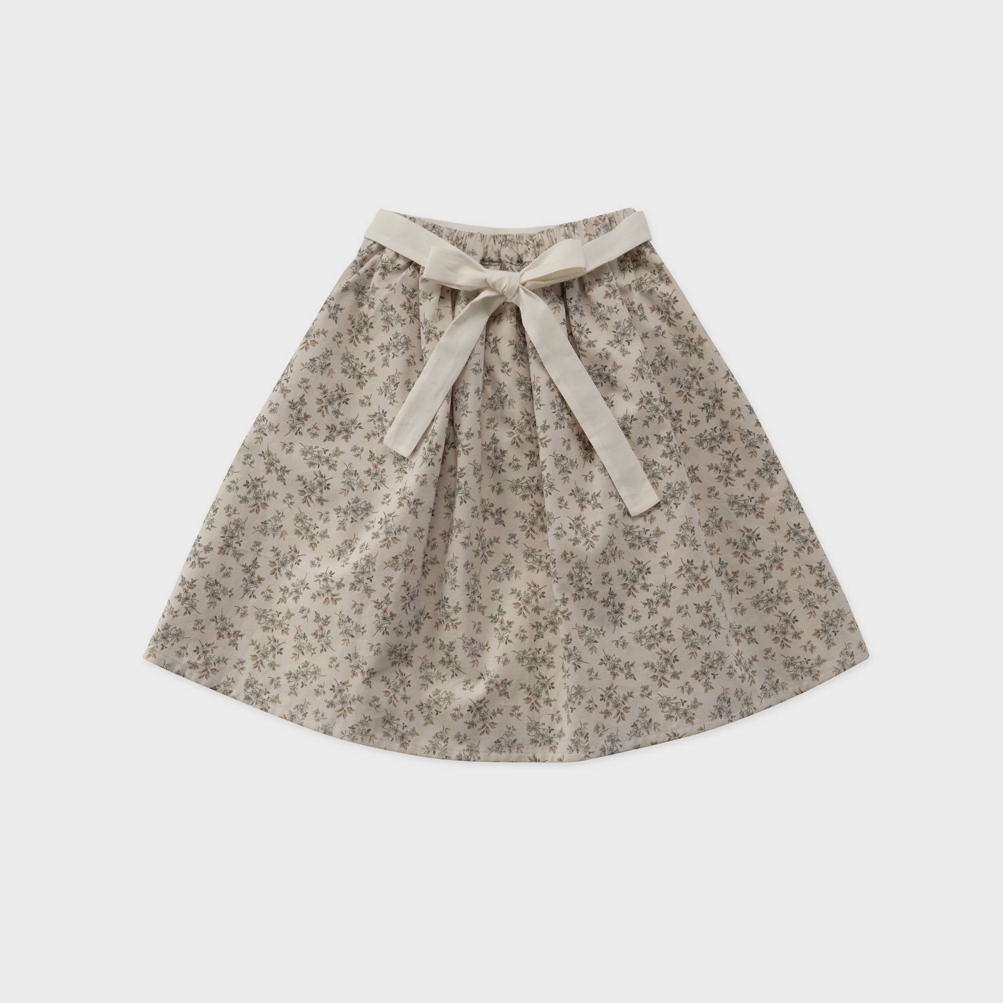 Girls Mint Floral Cotton Skirt