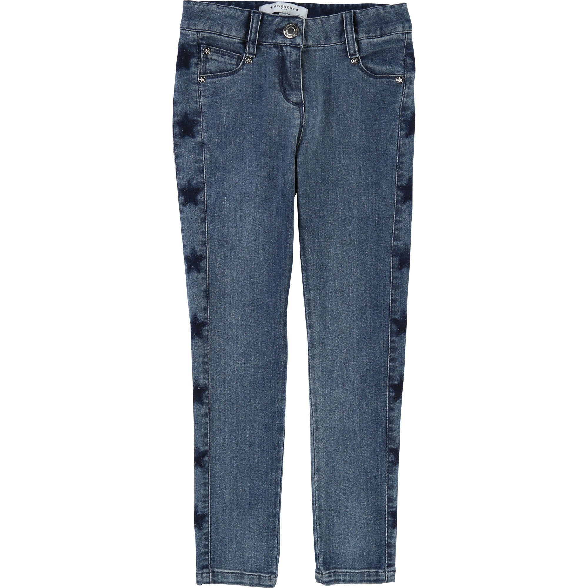 Girls Denim Blue Cotton Trousers