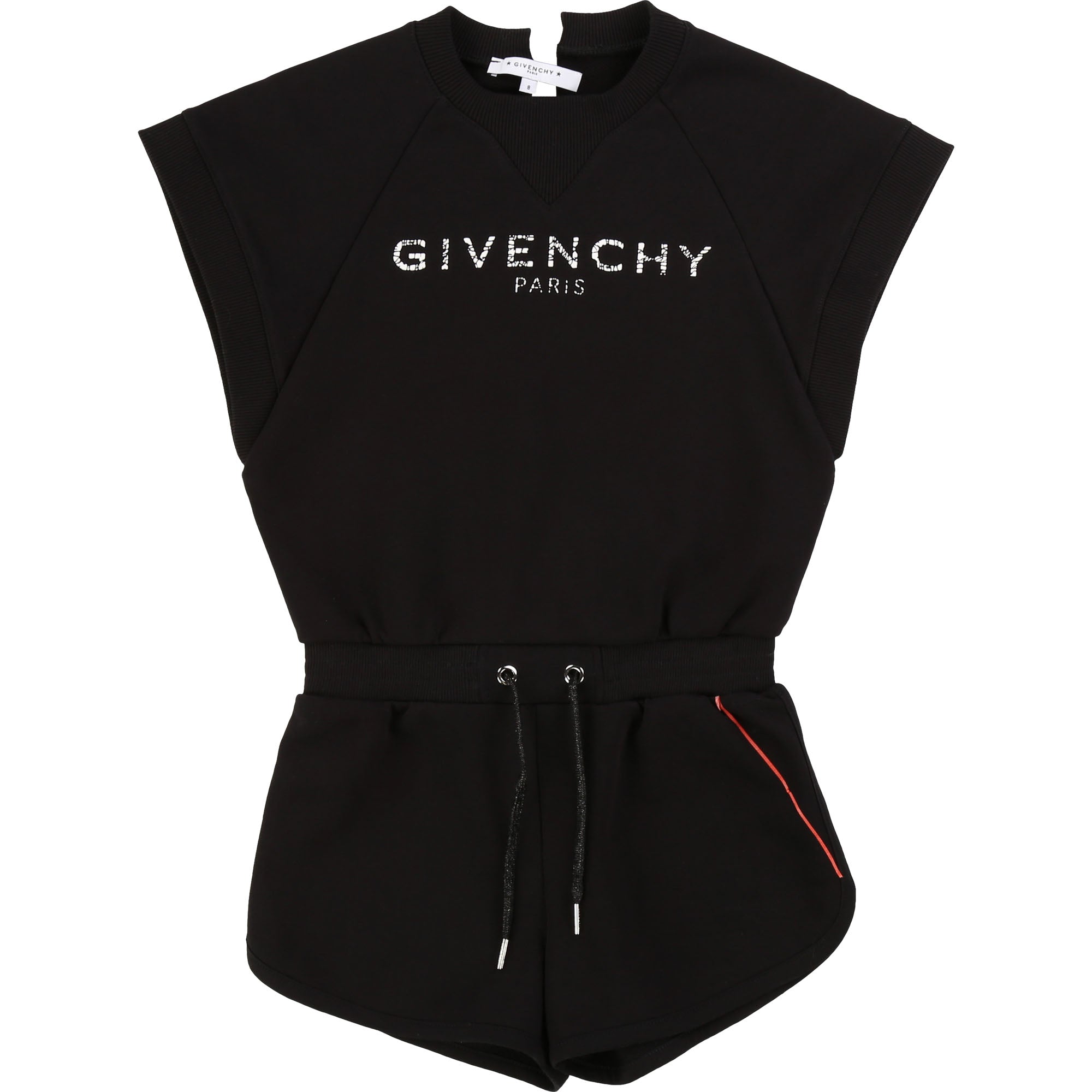 Girls Black Logo Cotton Jumpsuit