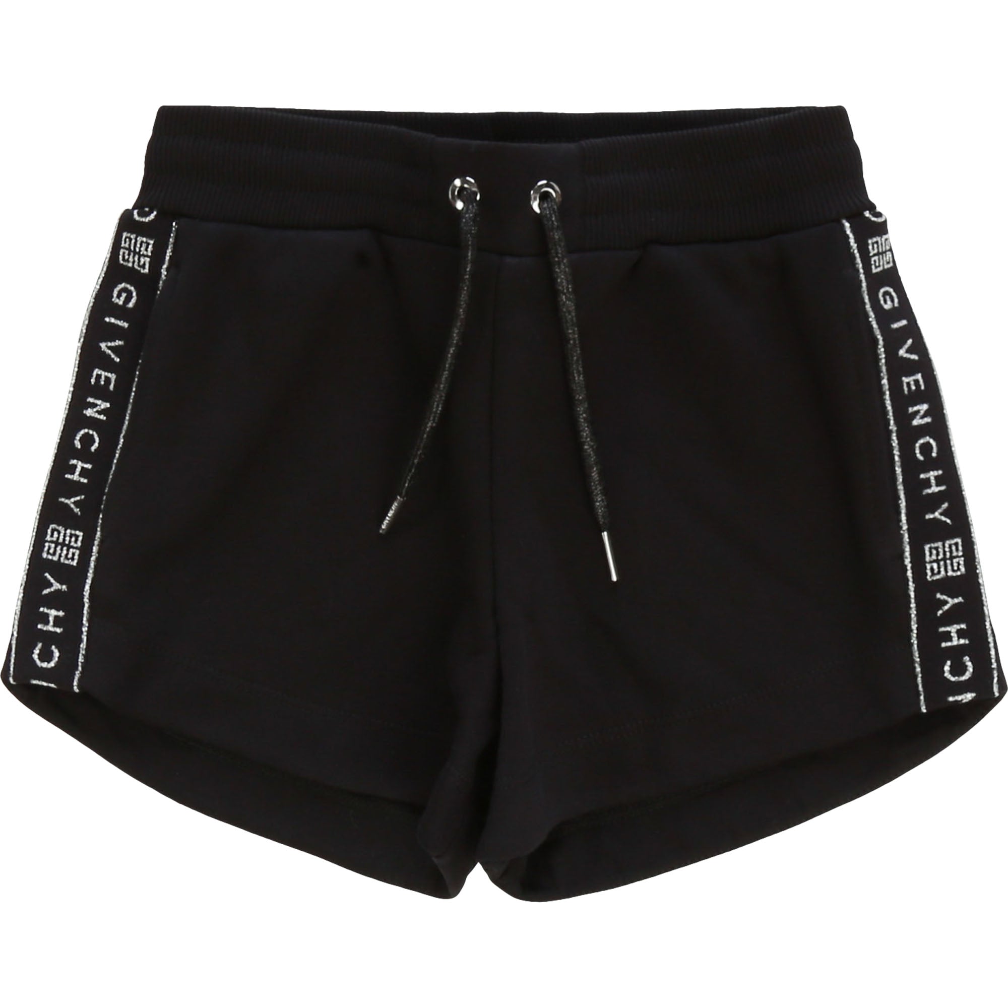 Girls Black Logo Cotton Shorts