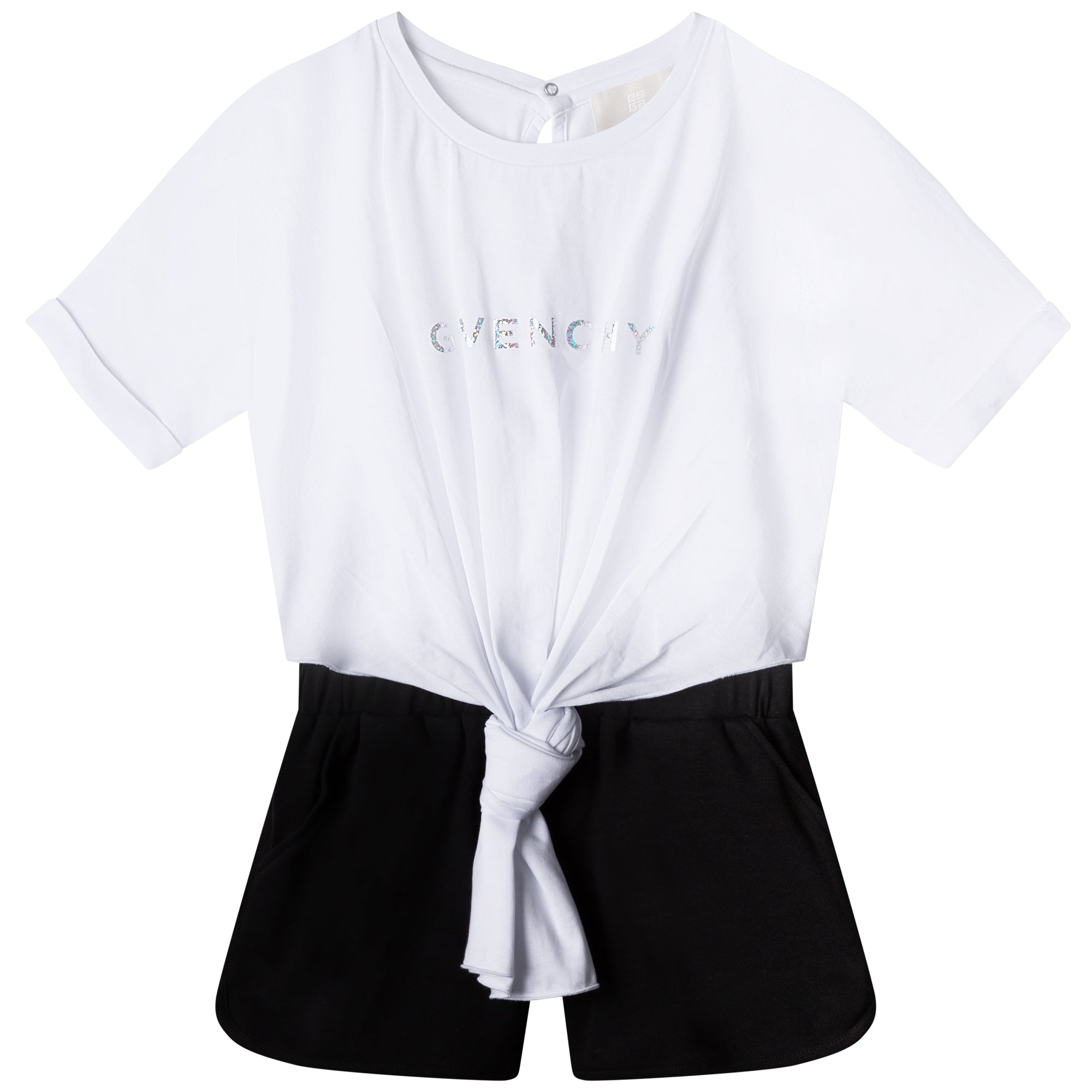 Girls White Logo Romper