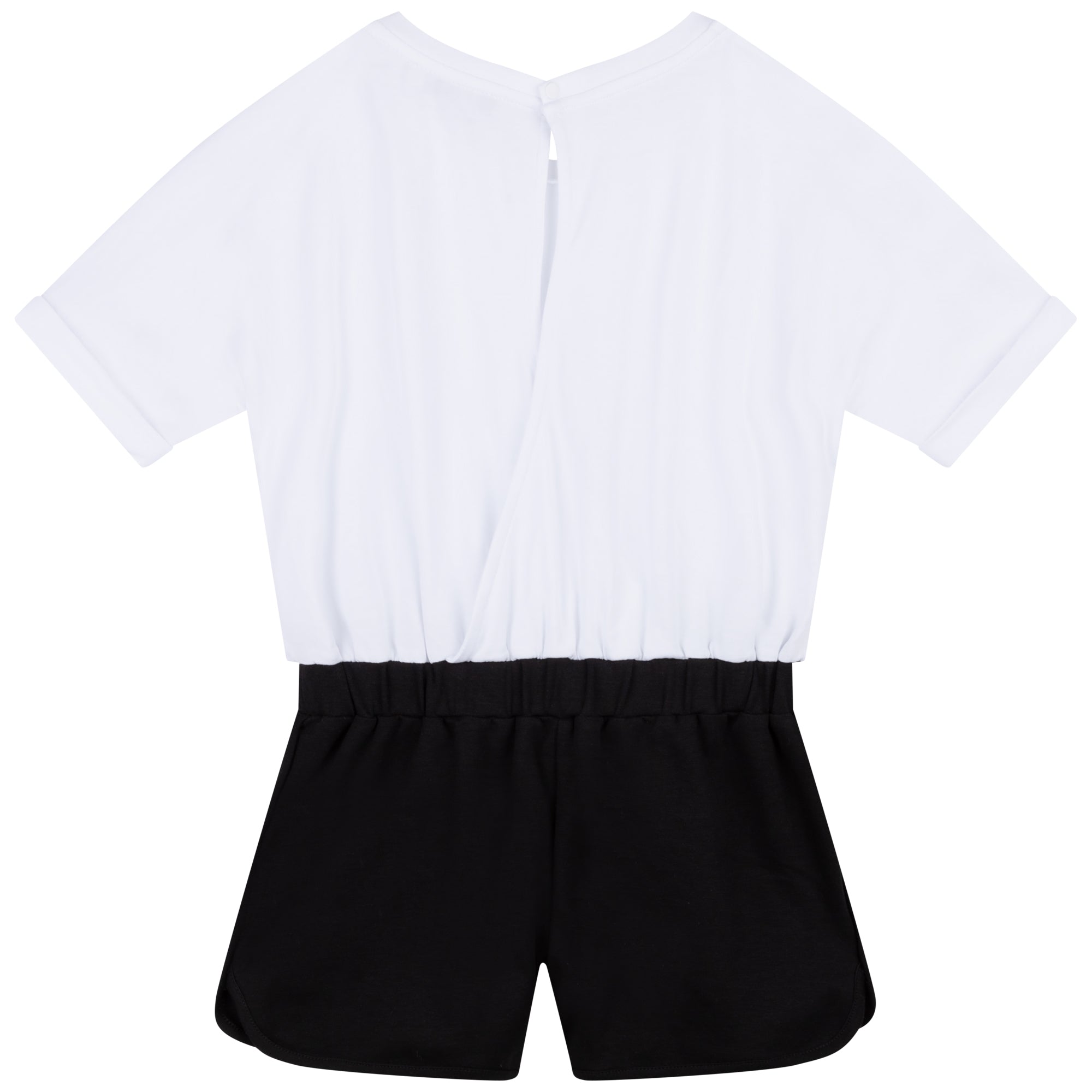 Girls White Logo Romper