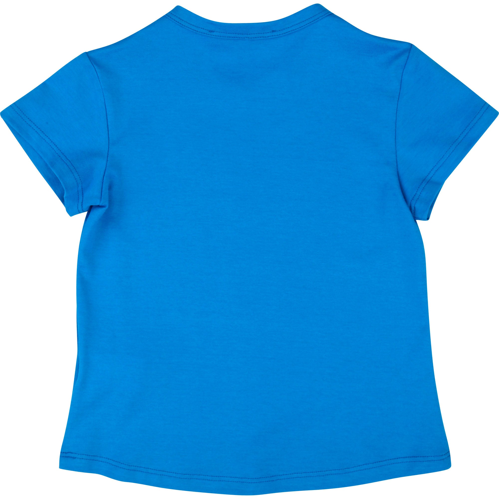 Girls Bright Blue Logo Cotton T-shirt