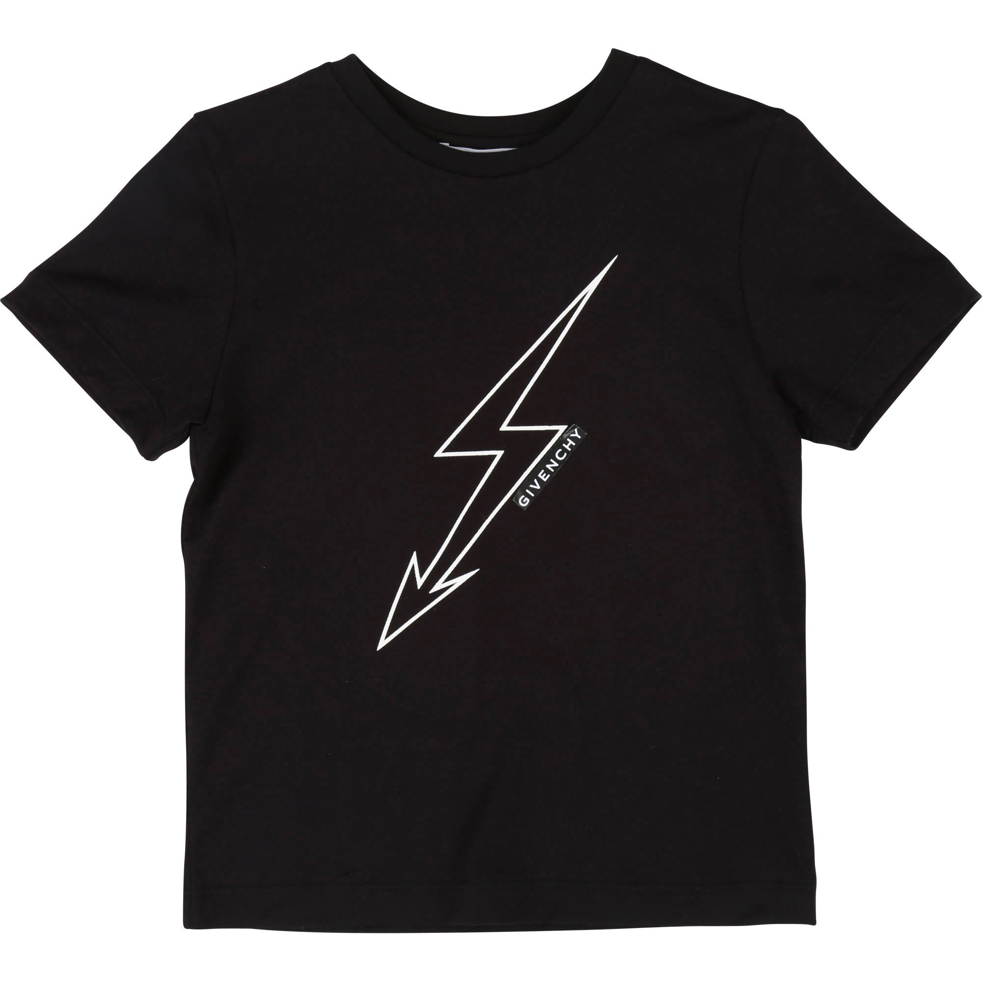 Girls Black Lightning Cotton T-shirt