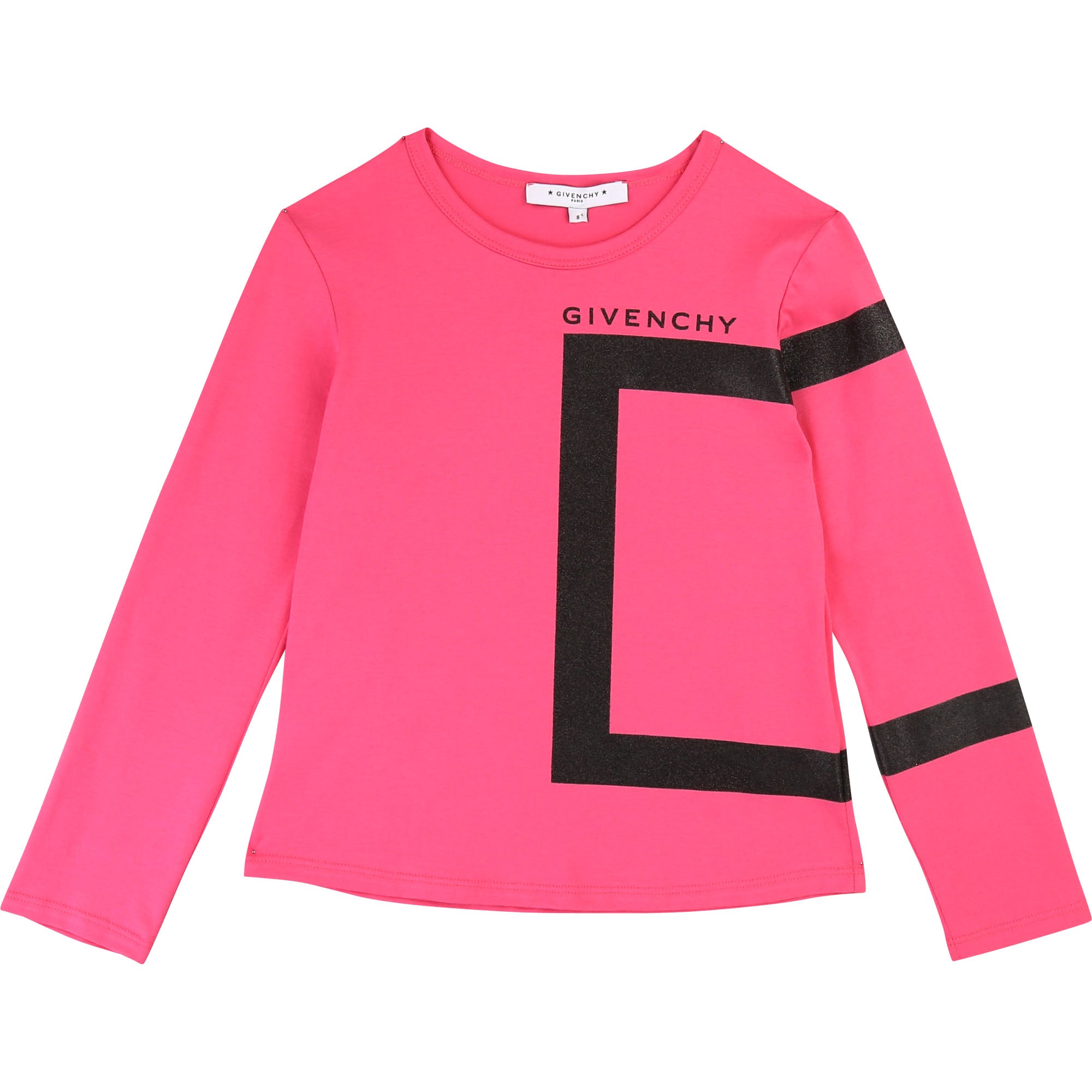 Girls Bright Pink Pattern Cotton T-shirt