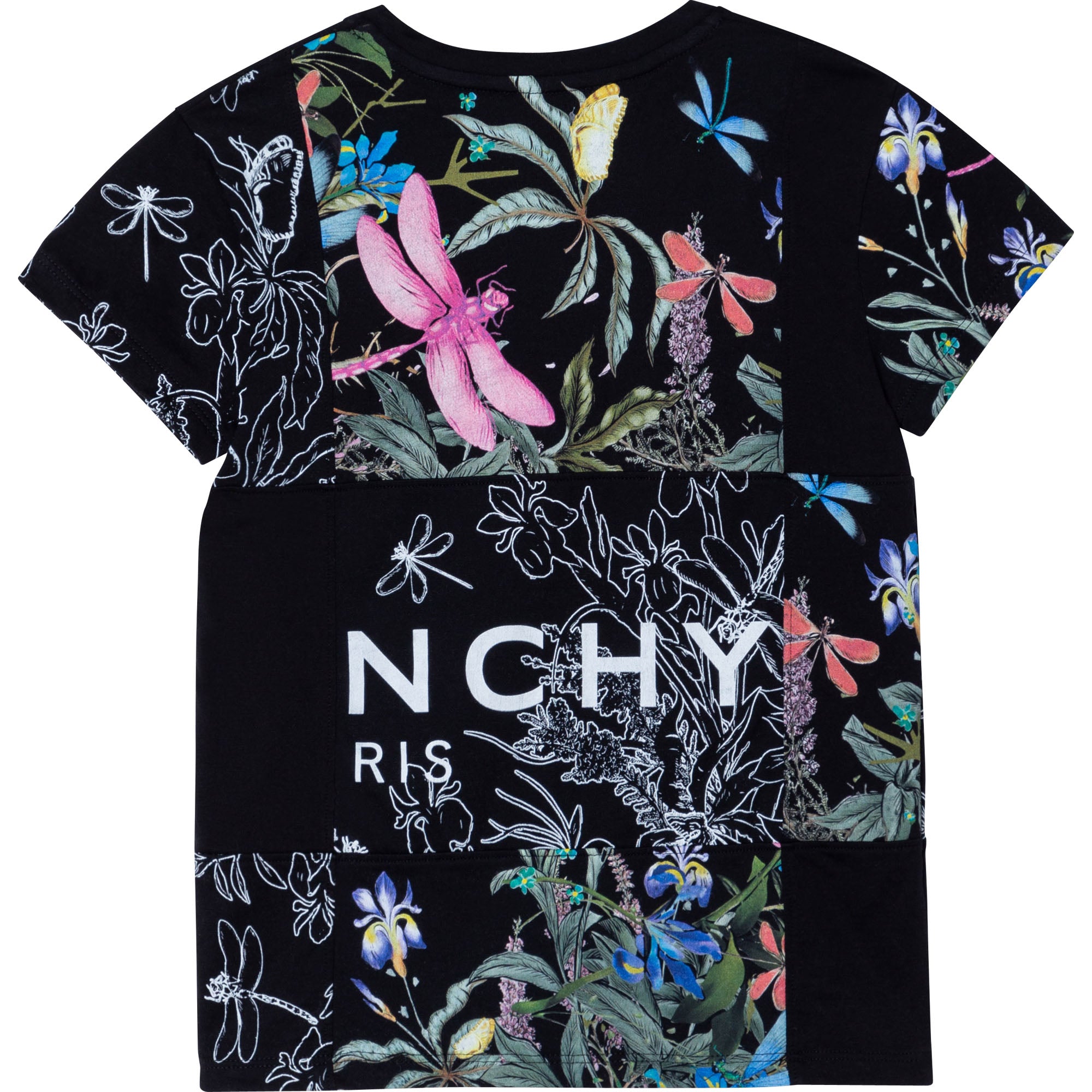 Girls Black Printing Cotton T-Shirt