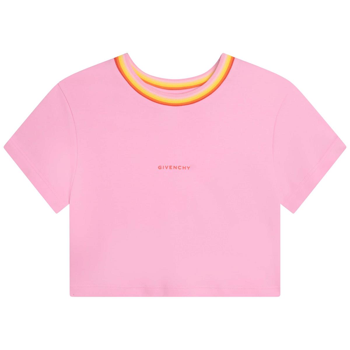 Girls Pink Logo Cotton T-Shirt