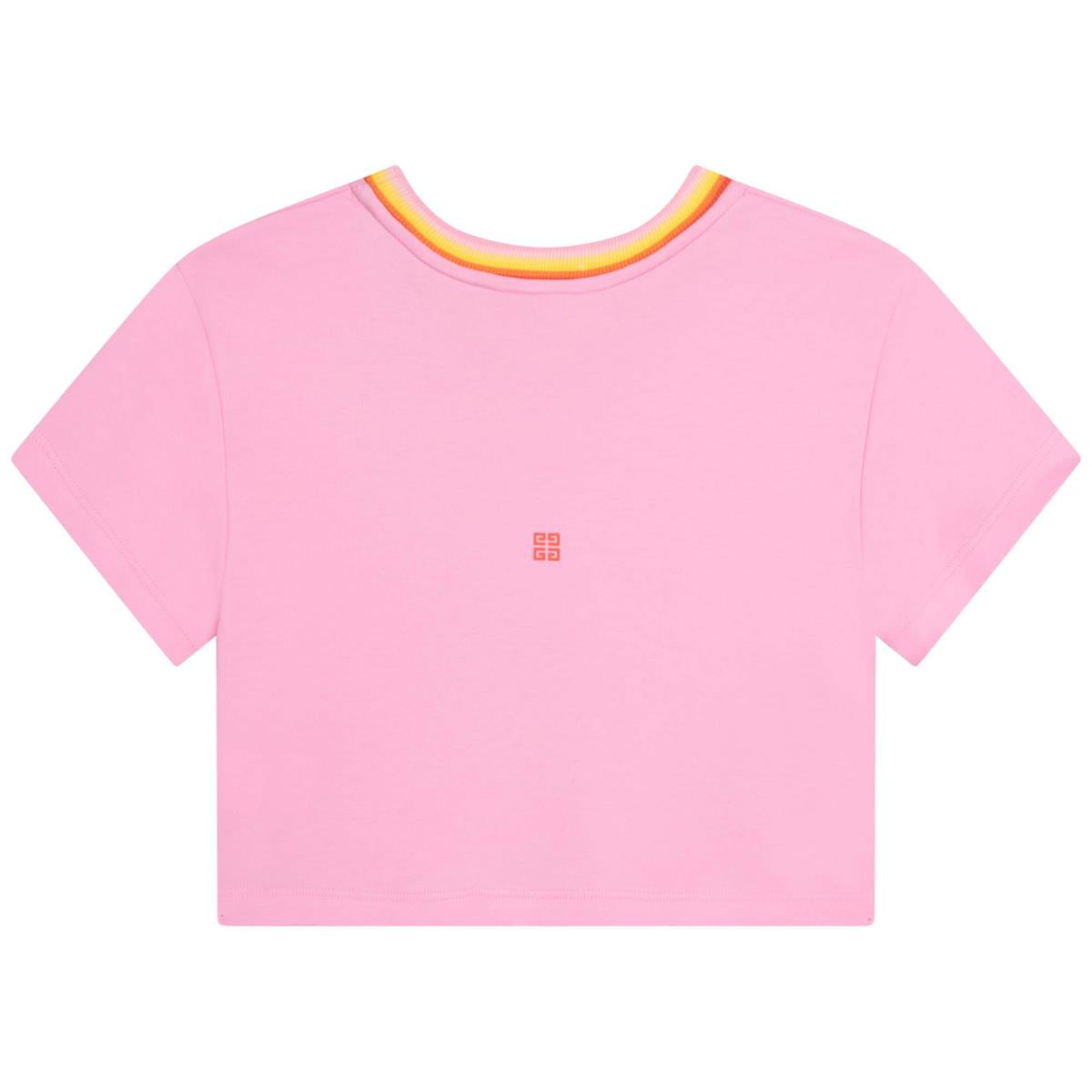 Girls Pink Logo Cotton T-Shirt