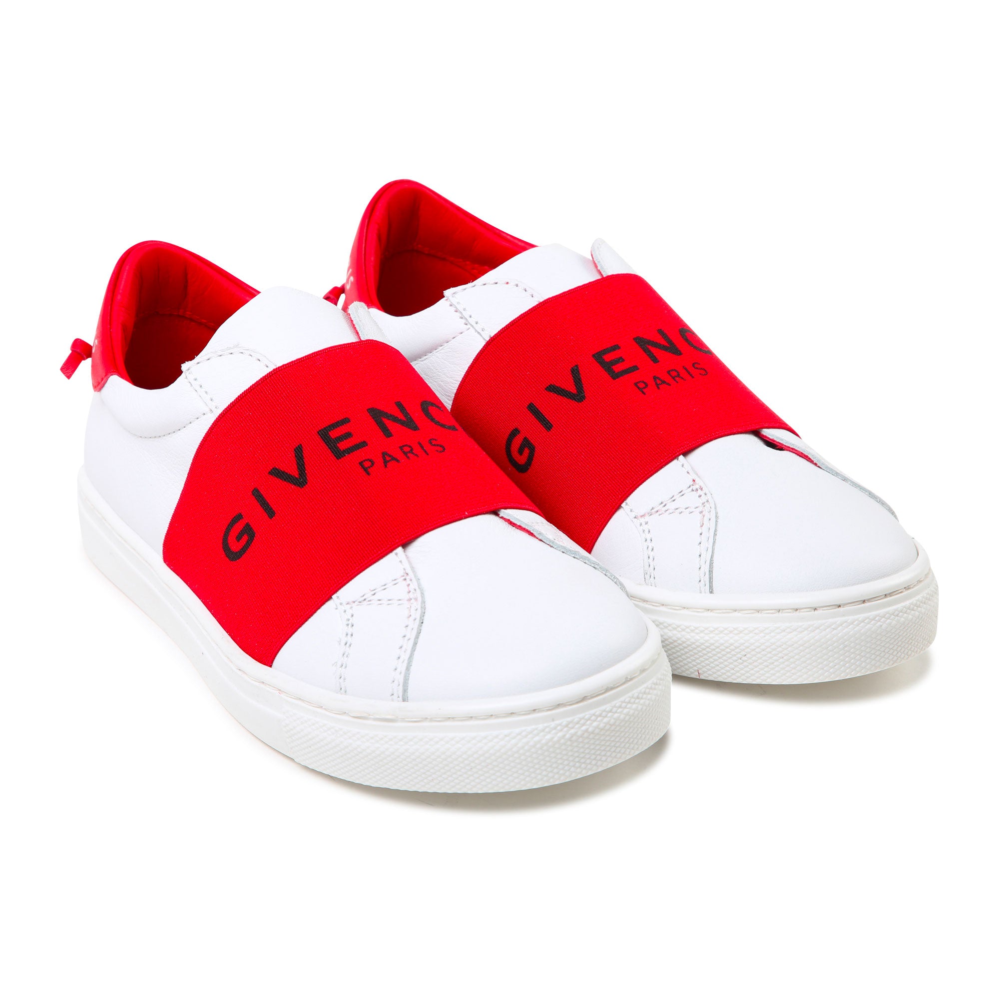 Girls White & Red Logo Shoes