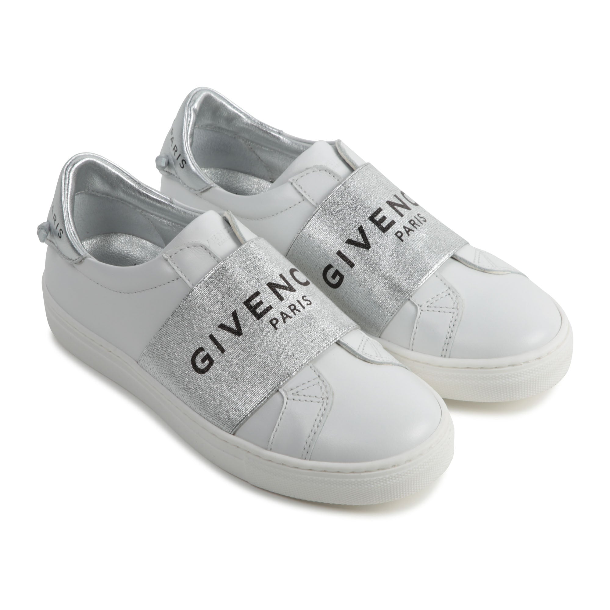 Girls White Logo Leather Shoes