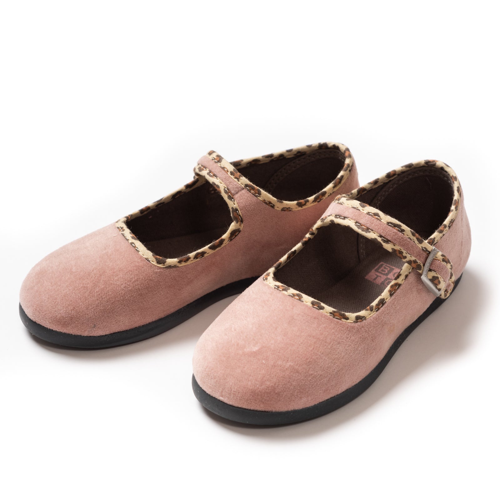 Girls Beige Rose Cotton Shoes