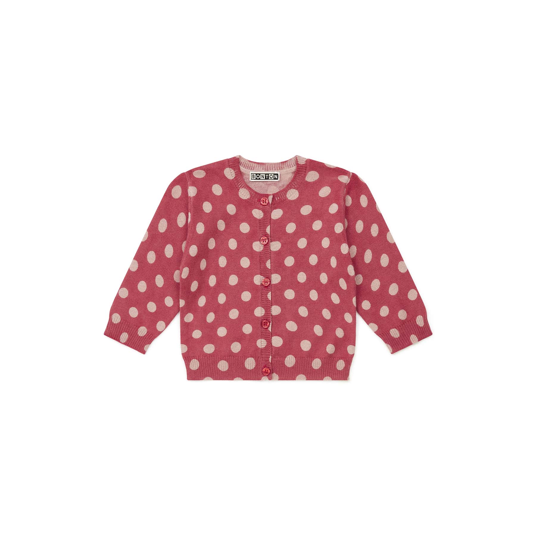 Baby Girls Red Dots Cardigan