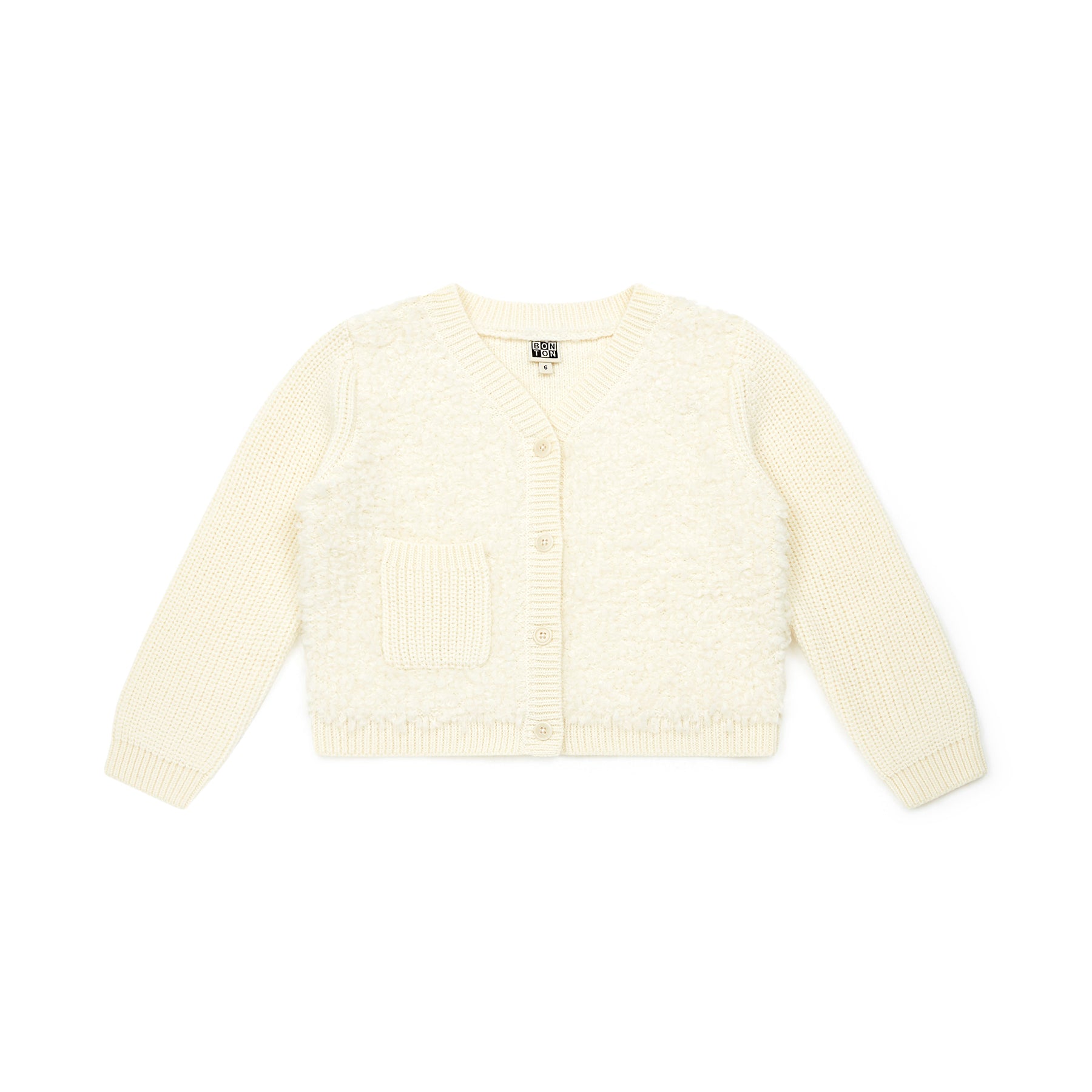 Girls White Wool Cardigan