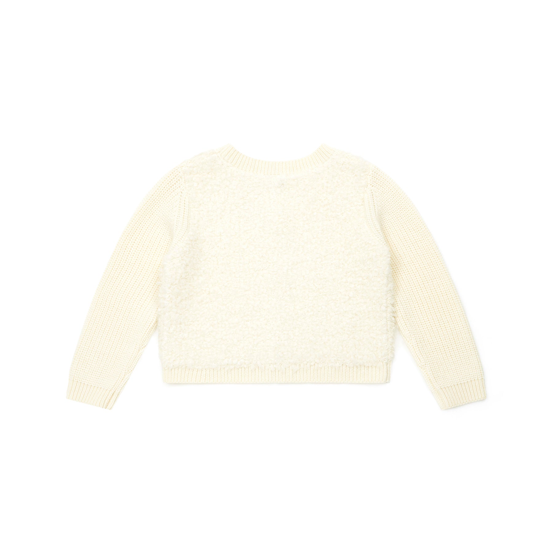 Girls White Wool Cardigan