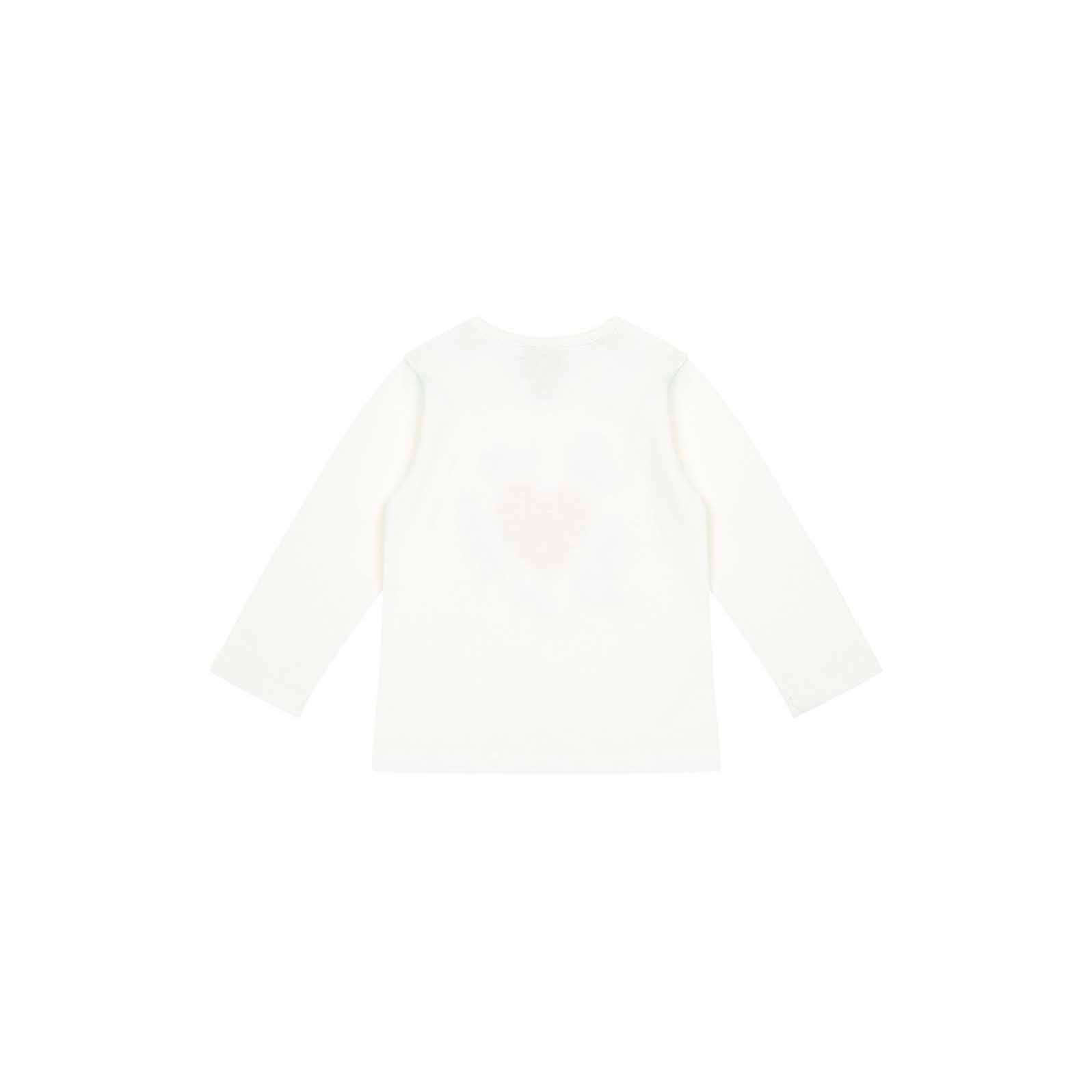 Baby Girls White Printed Cotton T-Shirt