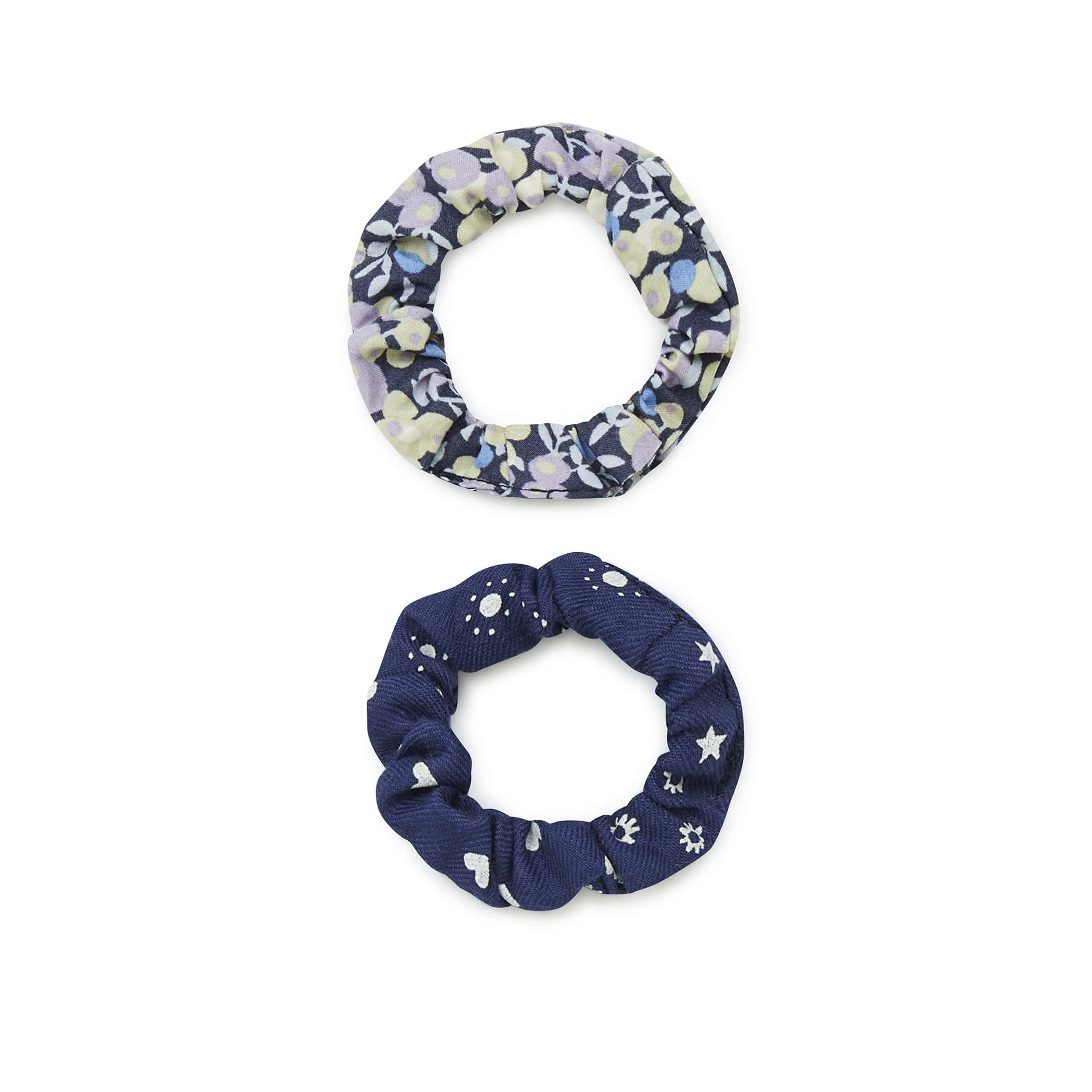 Girls Blue Floral Clip Rings