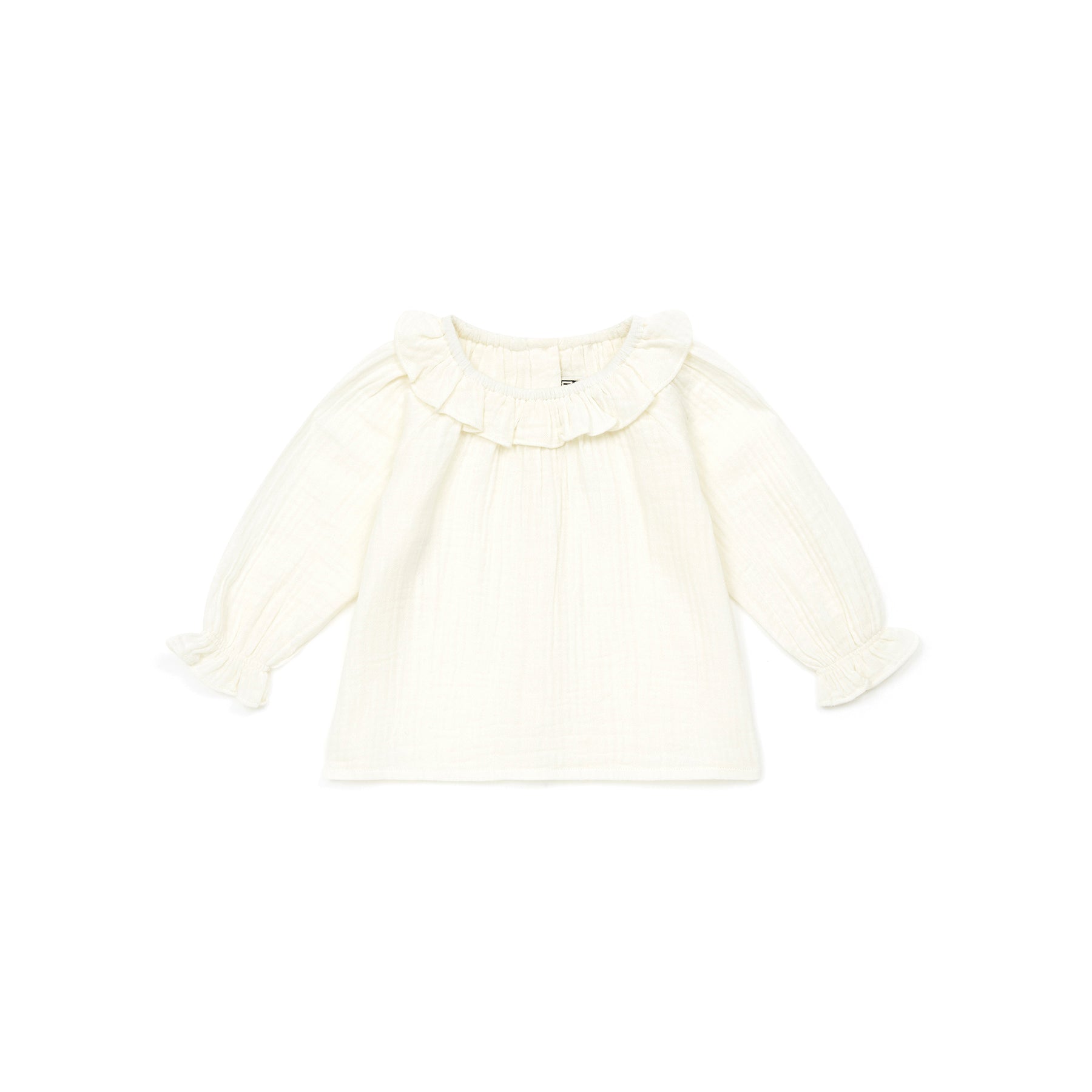 Baby Girls White Ruffle Cotton Top