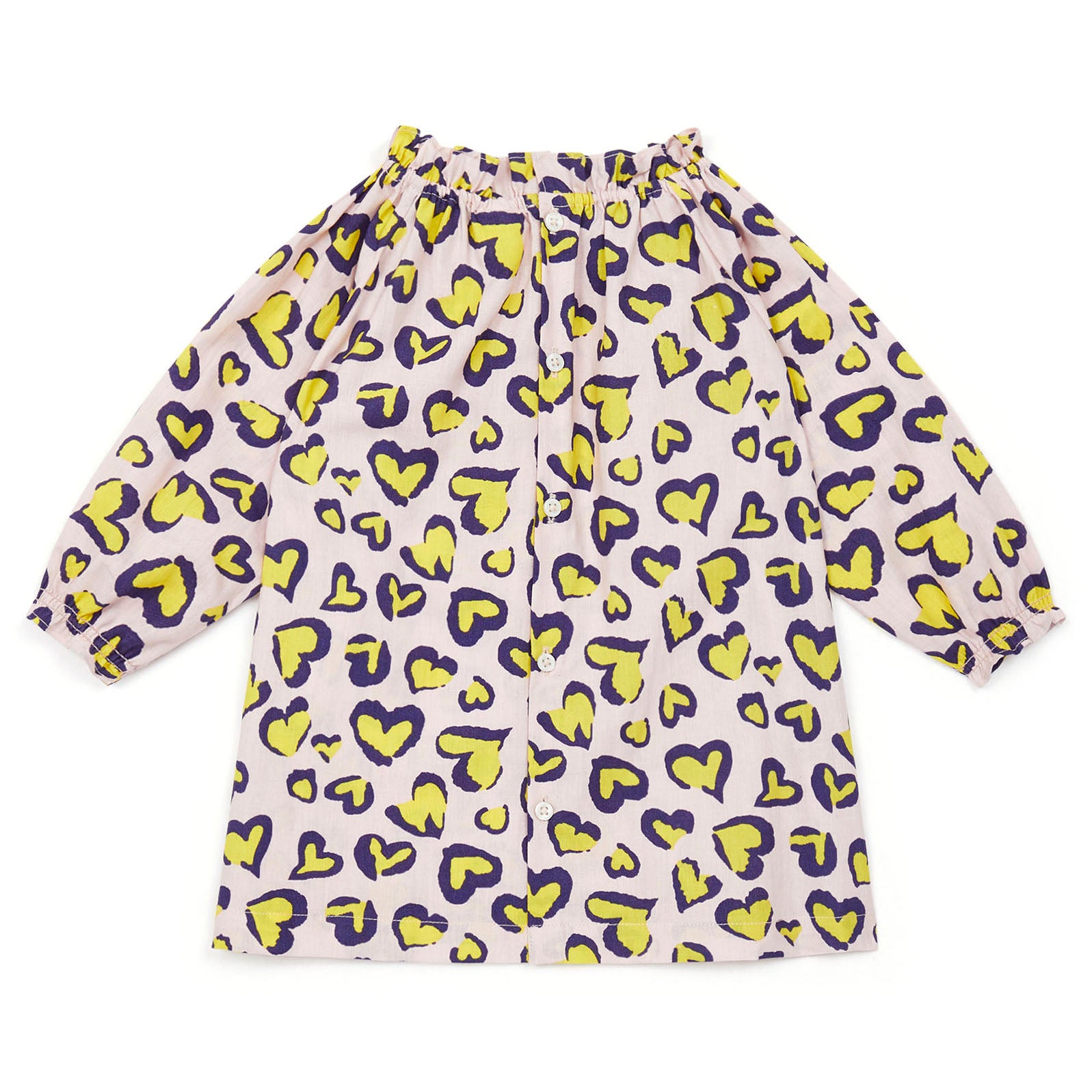 Baby Girls Pink Heart Printed Cotton Dress