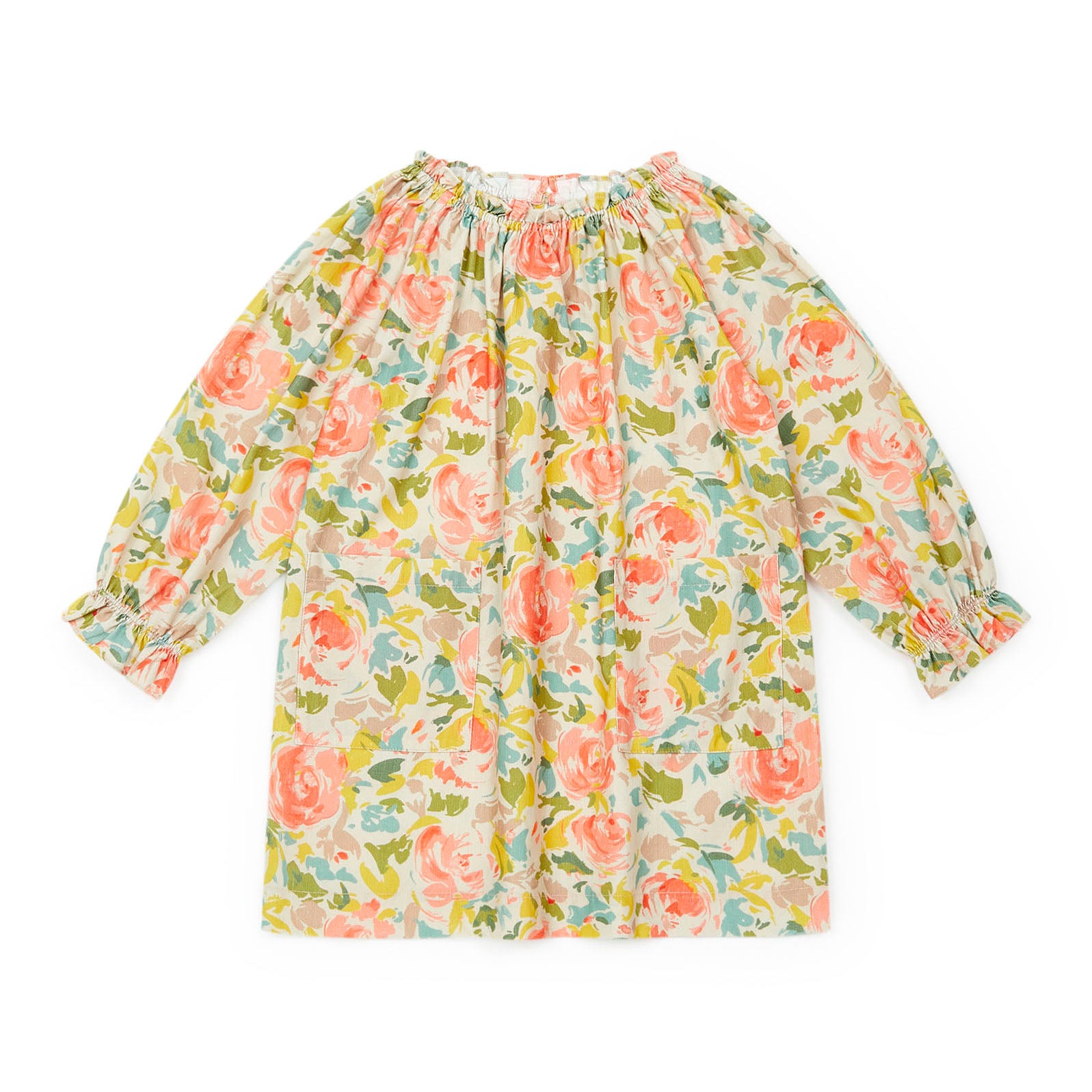 Girls Multicolor Flowers Cotton Dress
