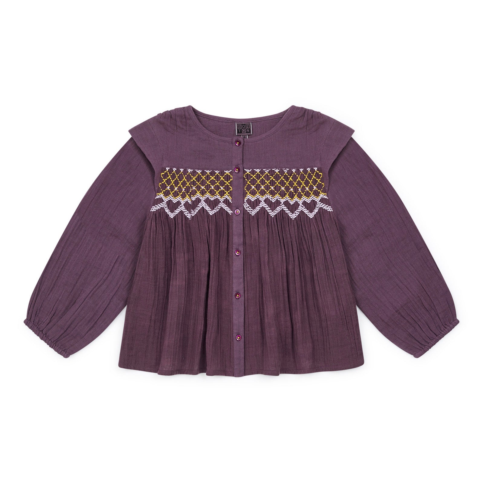 Girls Purple Cotton Shirt