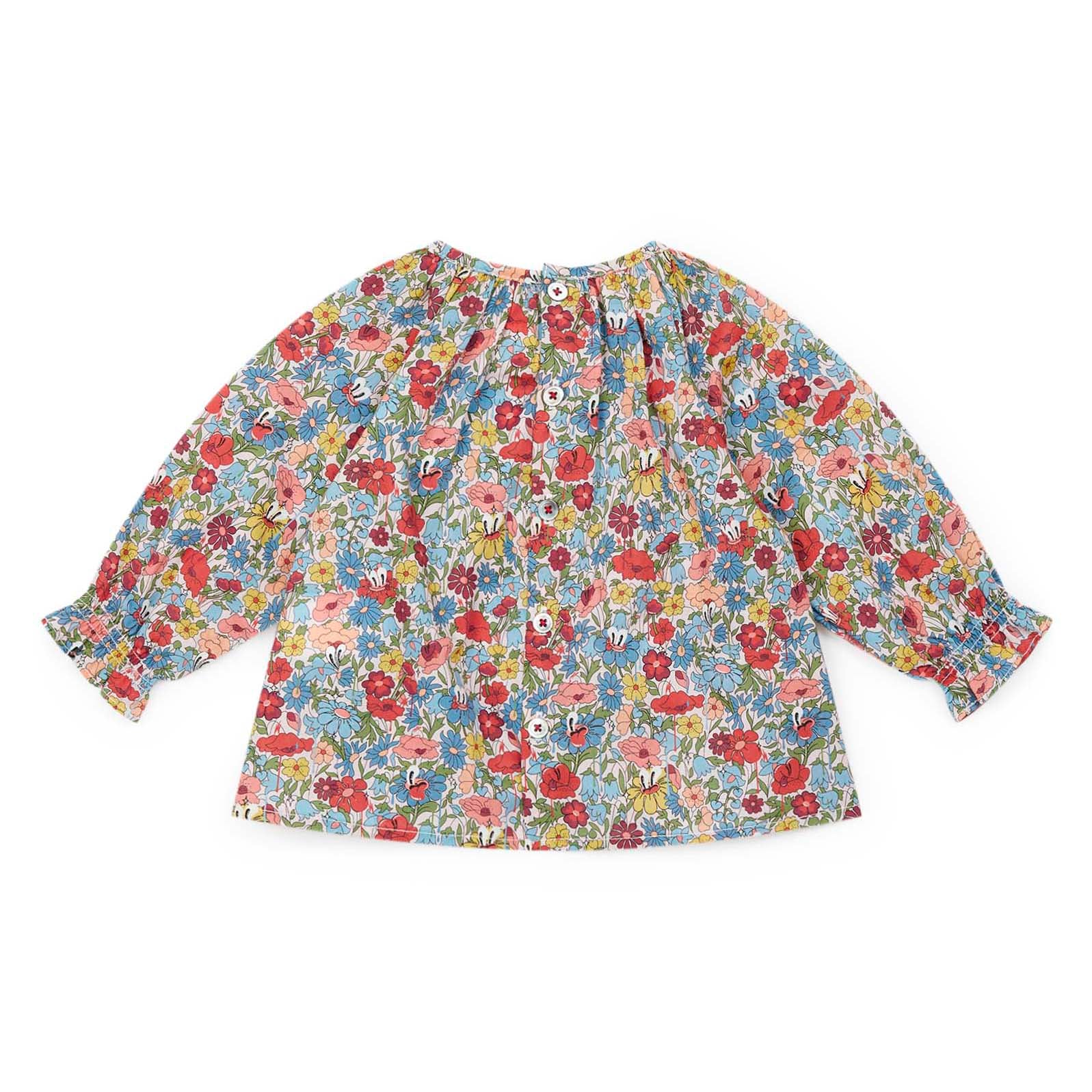 Baby Girls Blue Floral Cotton Top