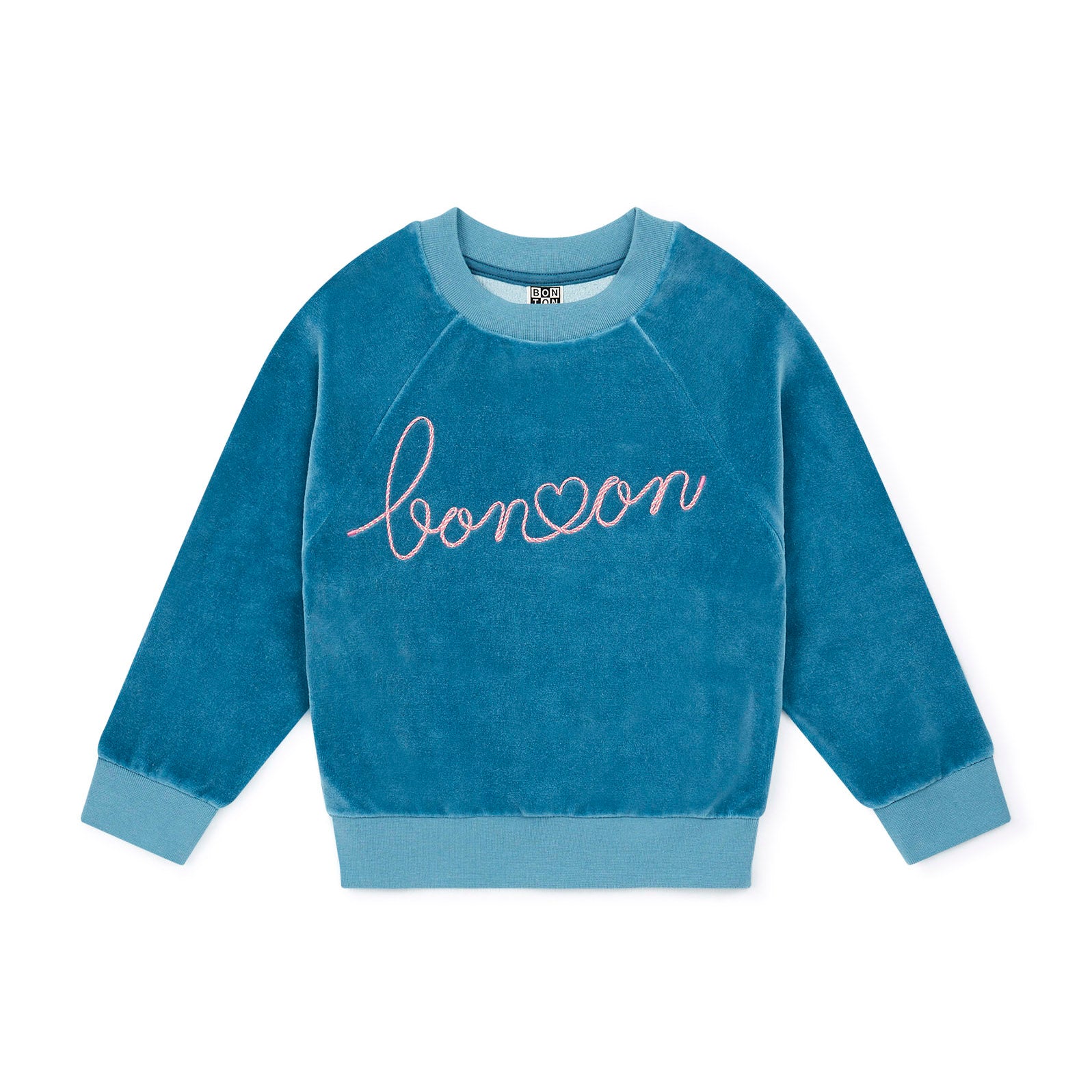 Girls Blue Velvet Sweatshirt