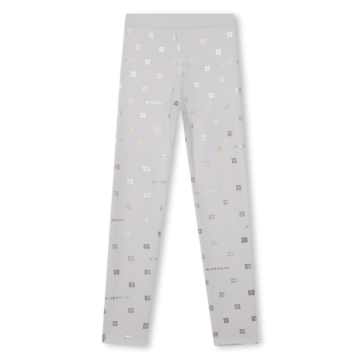 Girls White Logo Cotton Leggings
