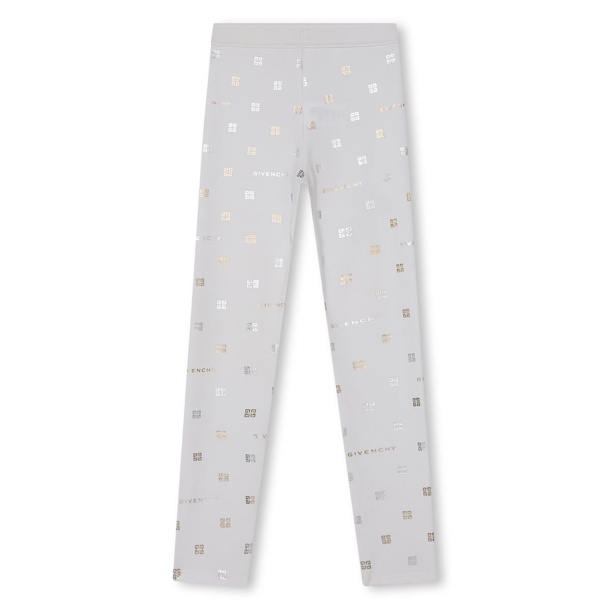Girls White Logo Cotton Leggings