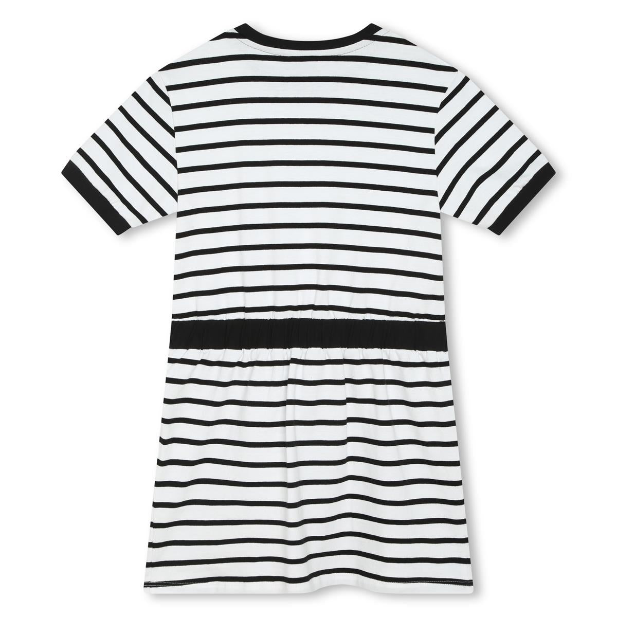 Girls Black Stripes Cotton Dress