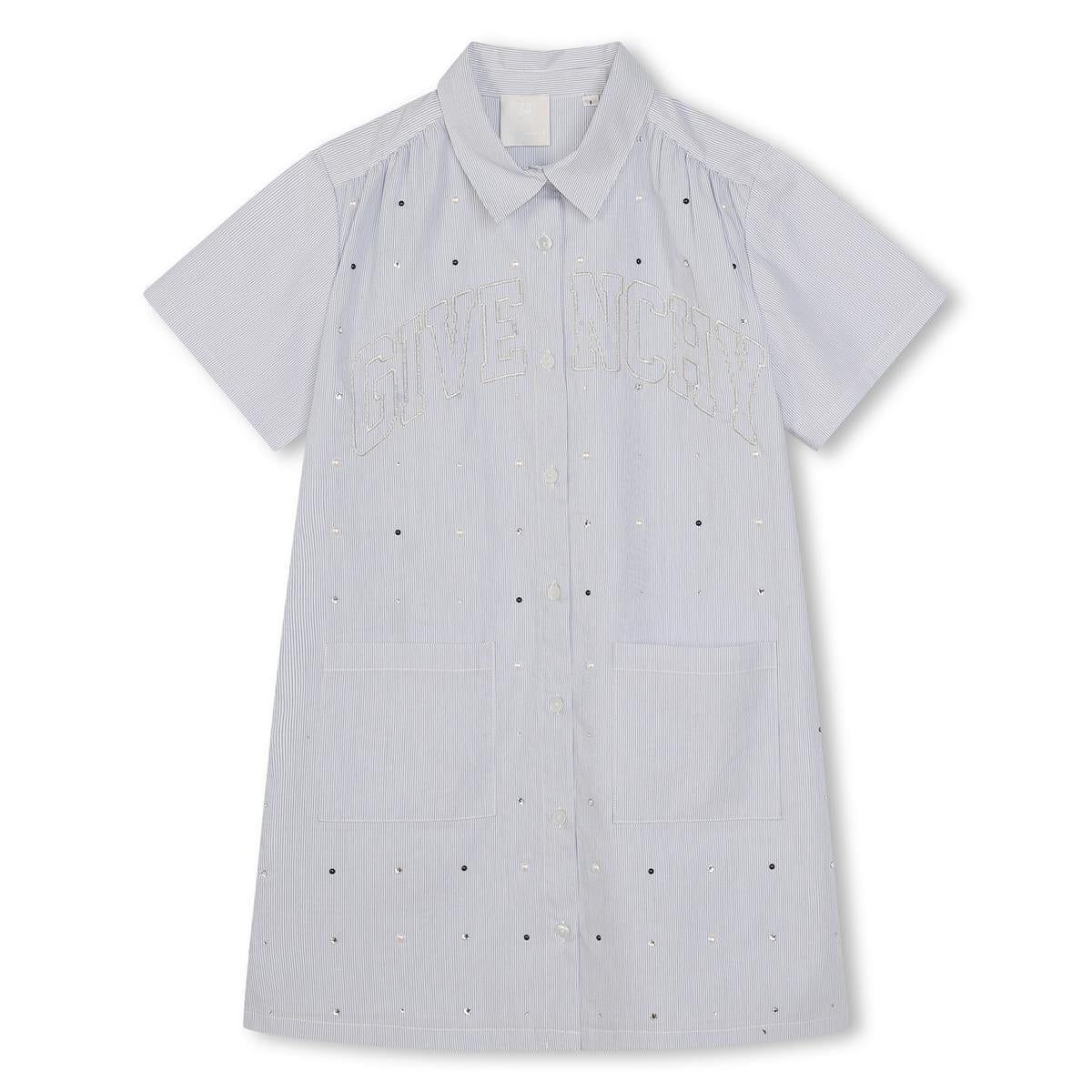 Girls Blue Stripes Cotton Dress