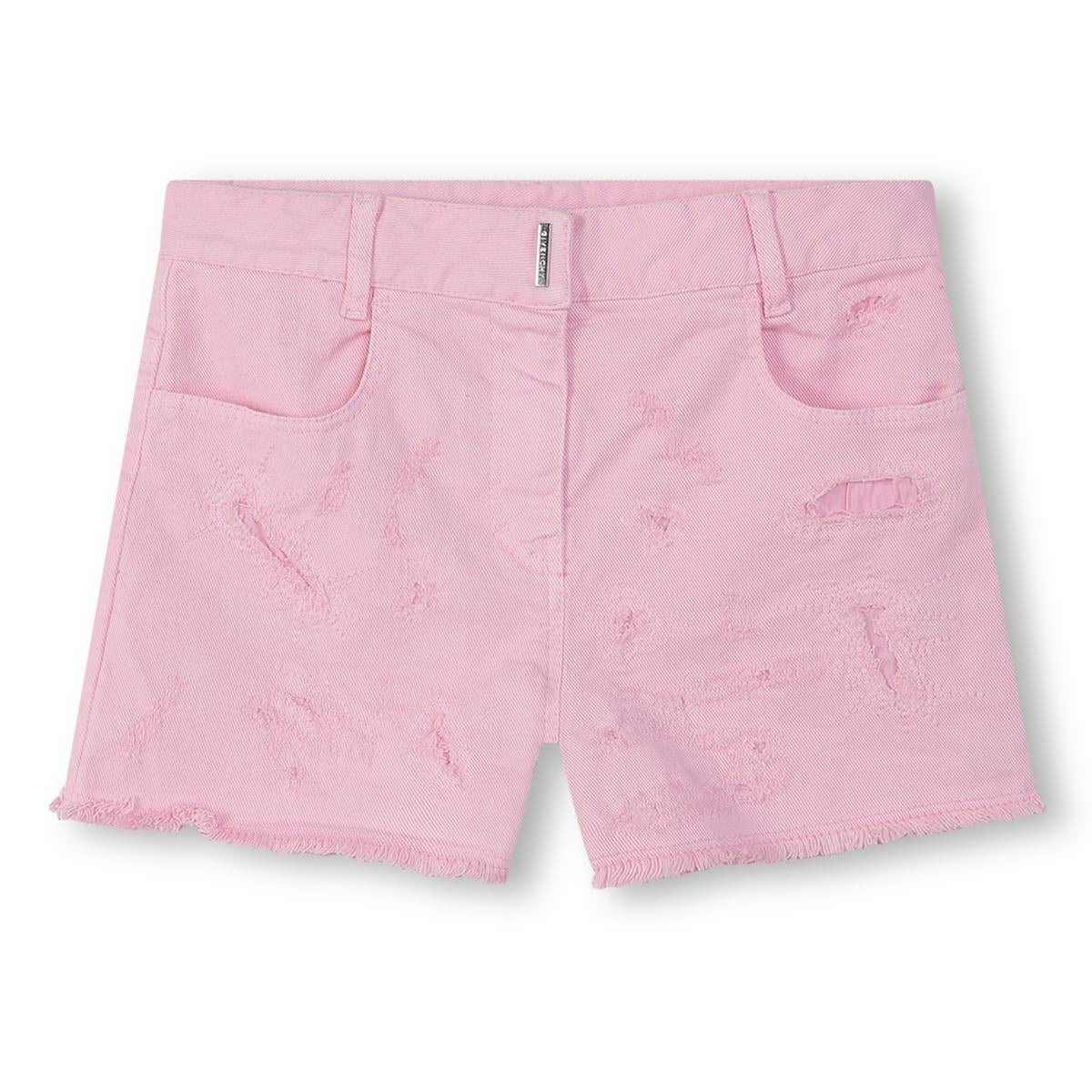 Girls Pink Cotton Shorts