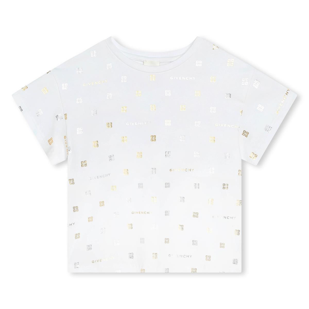 Girls White Cotton T-Shirt