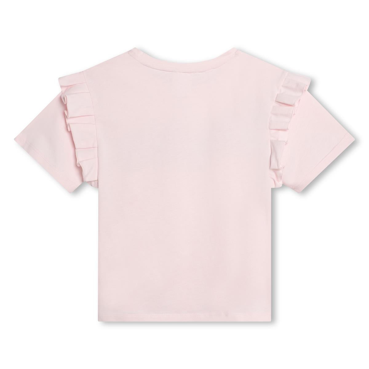 Girls Pink Logo Cotton T-Shirt
