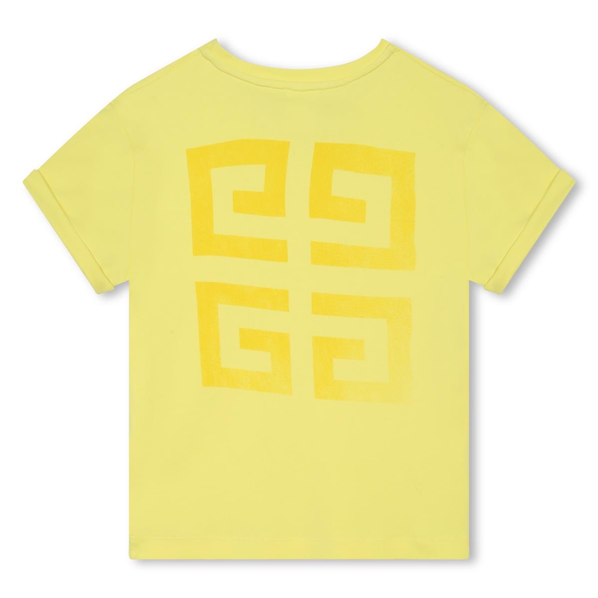 Girls Yellow Logo Cotton T-Shirt