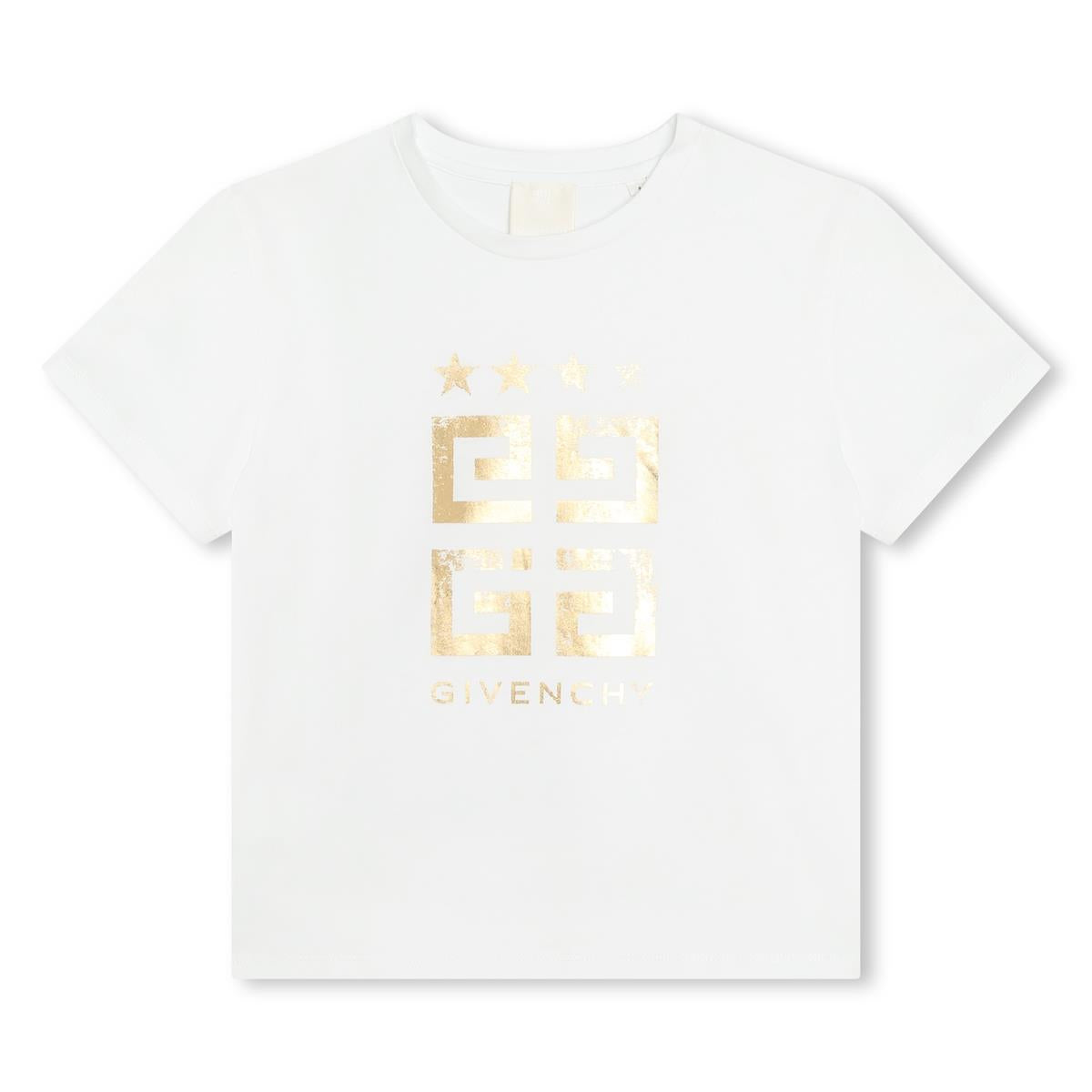 Girls White Cotton T-Shirt