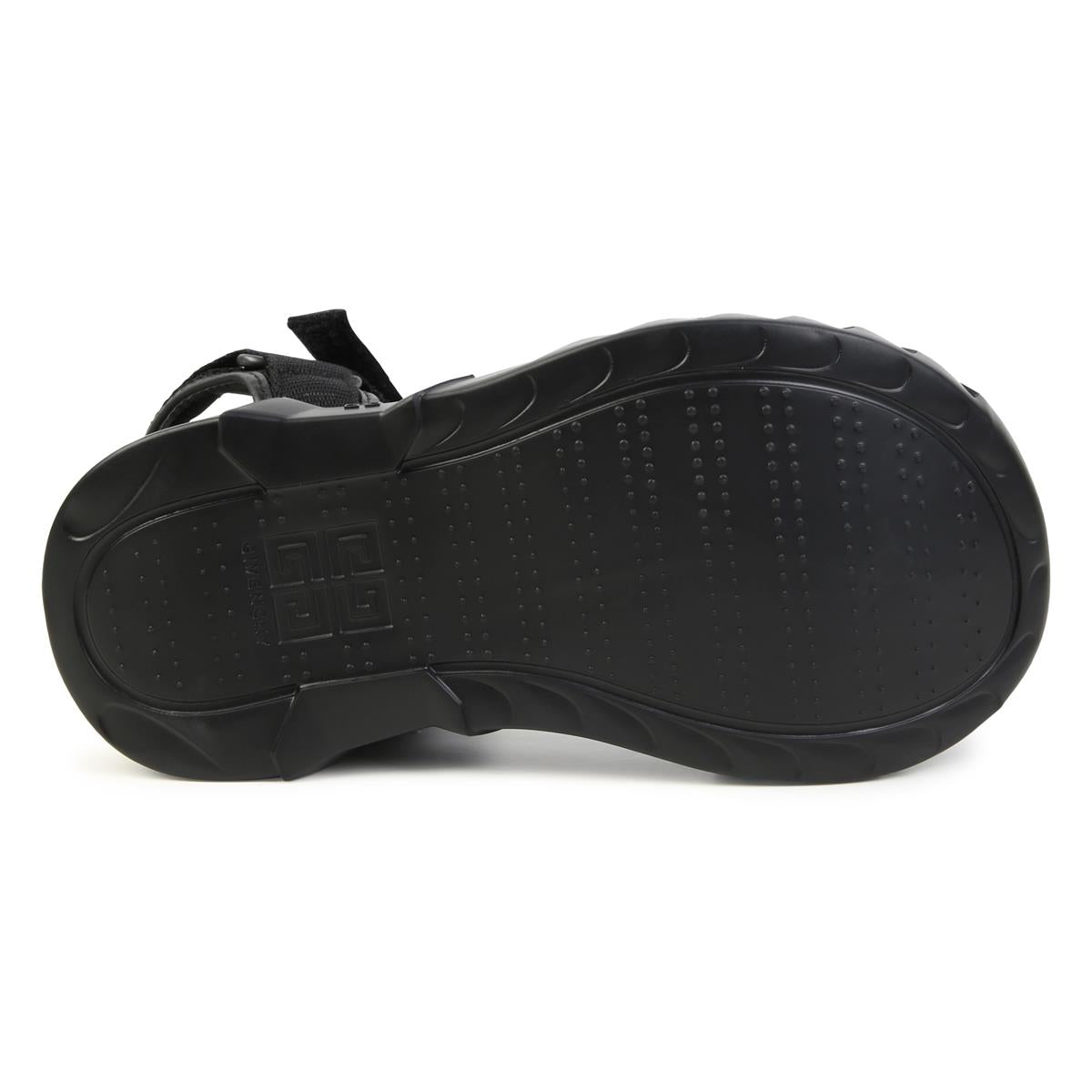 Girls Black Logo Sandals
